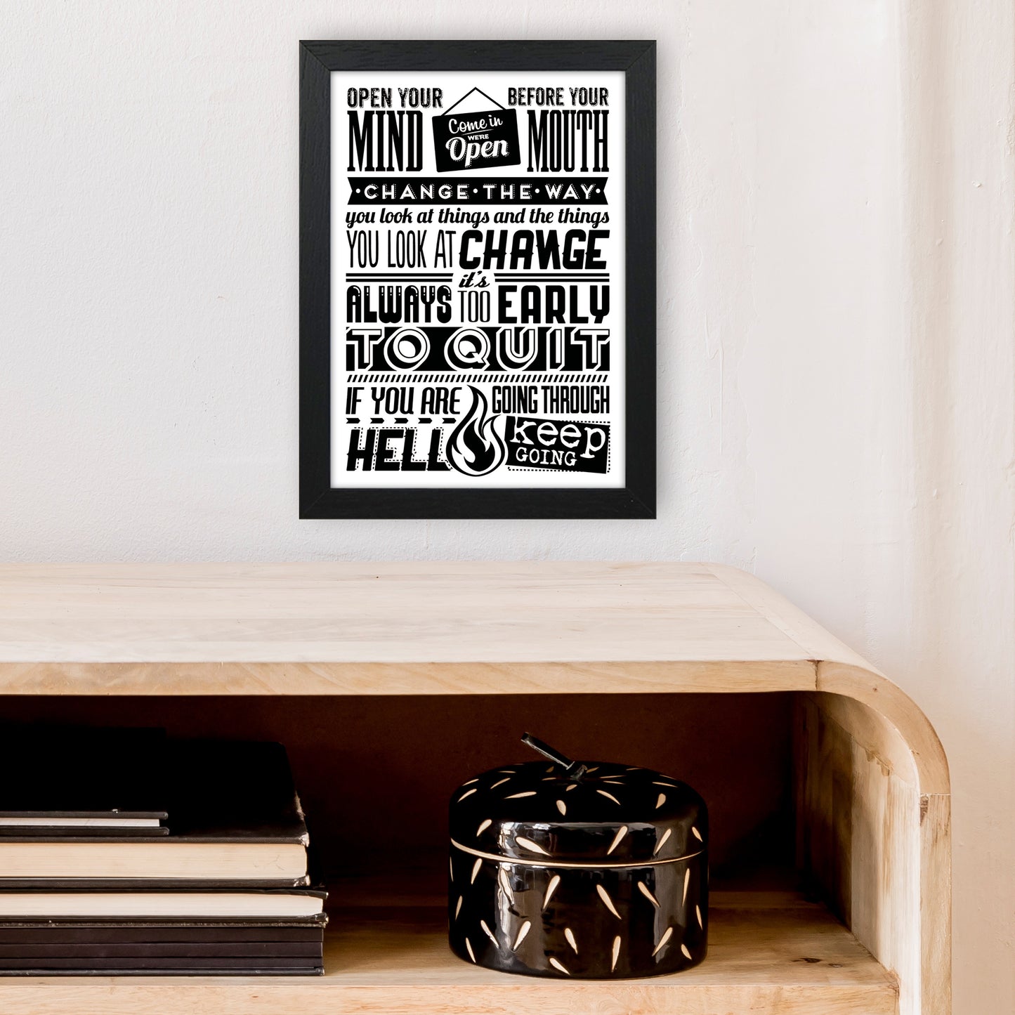 Open Your Mind Vintage Art Print by Pixy Paper A4 White Frame