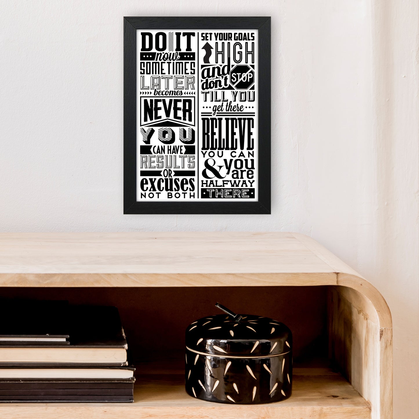 Do It Now Vintage Art Print by Pixy Paper A4 White Frame