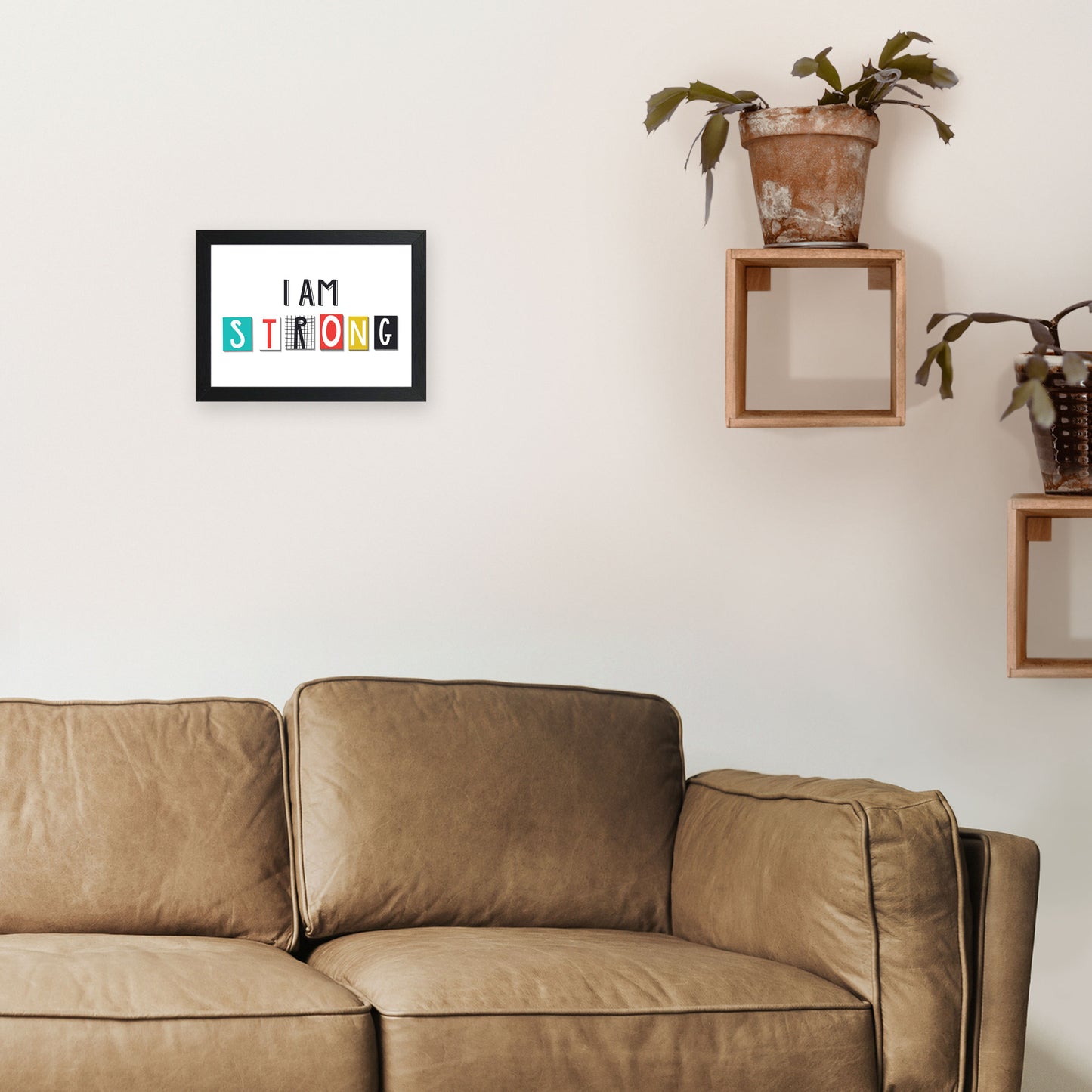 I am strong Art Print by Pixy Paper A4 White Frame