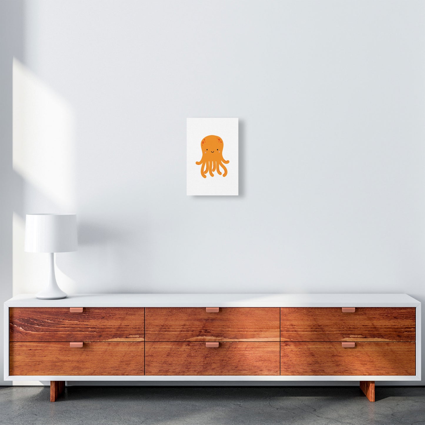 Children's Animals, Octopus Modern Print A4 Canvas