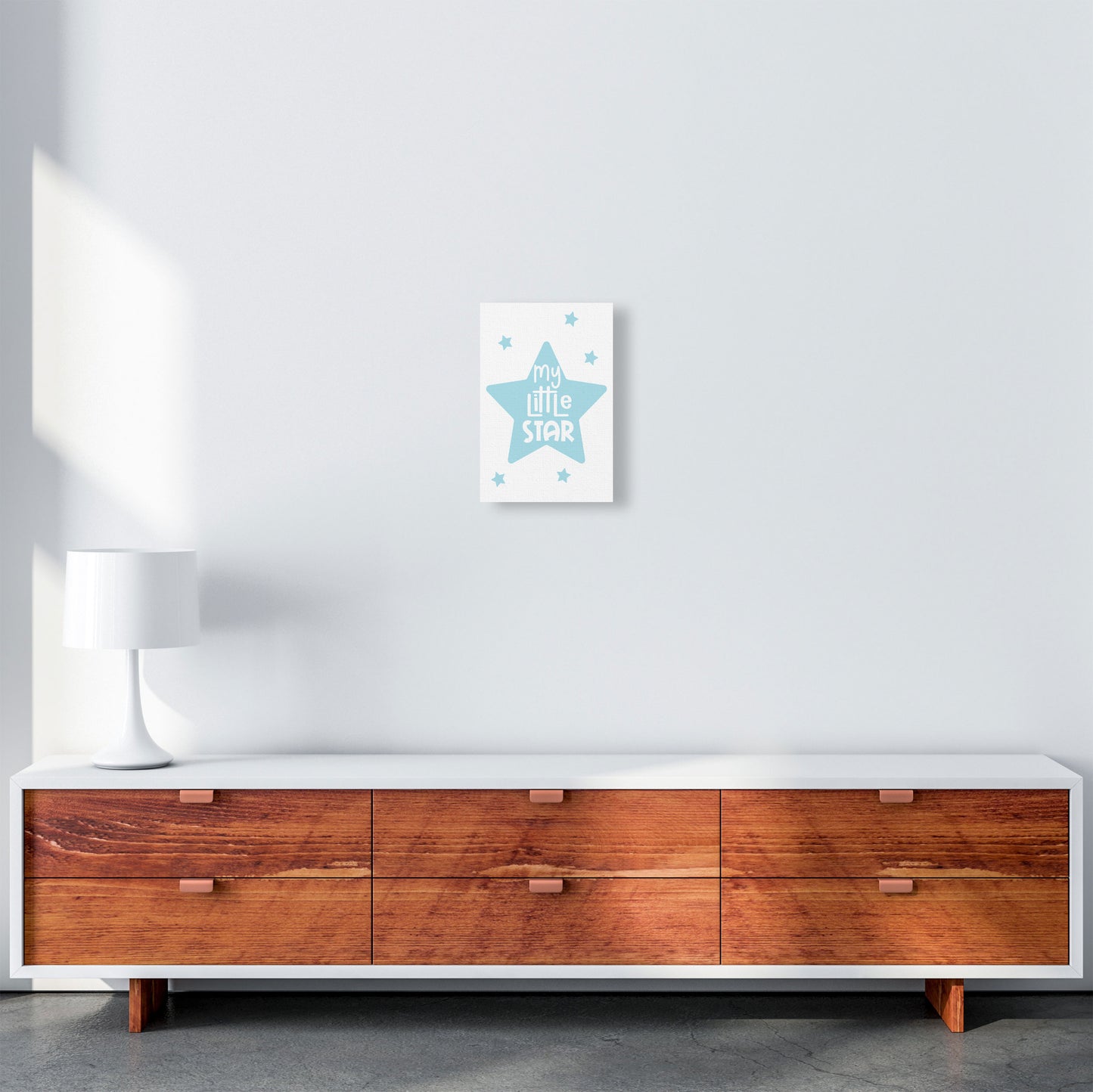 My Little Star Blue Framed Nursey Wall Art Print A4 Canvas