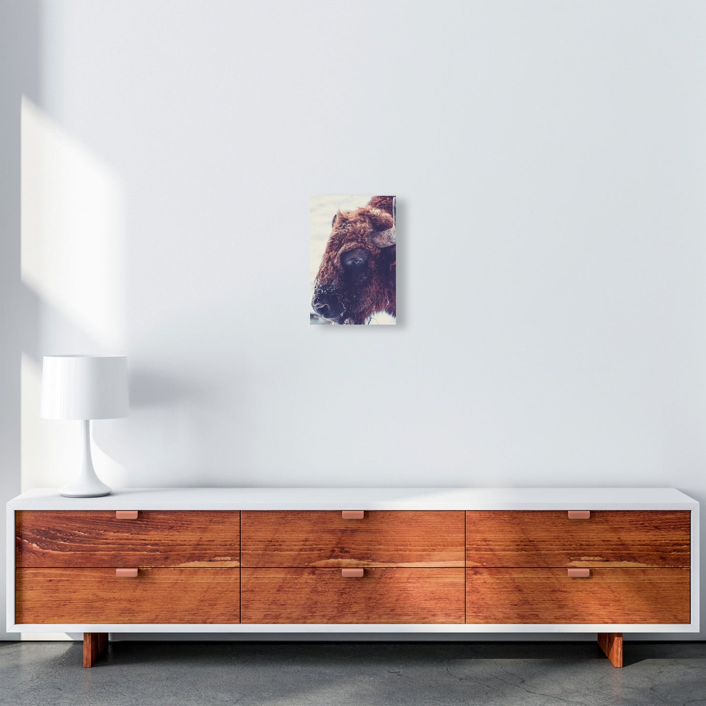 Bull Modern Print Animal Art Print A4 Canvas