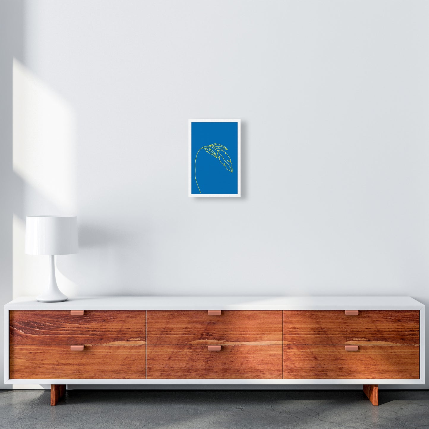 Plant Blue Neon Funk Art Print by Pixy Paper A4 Canvas