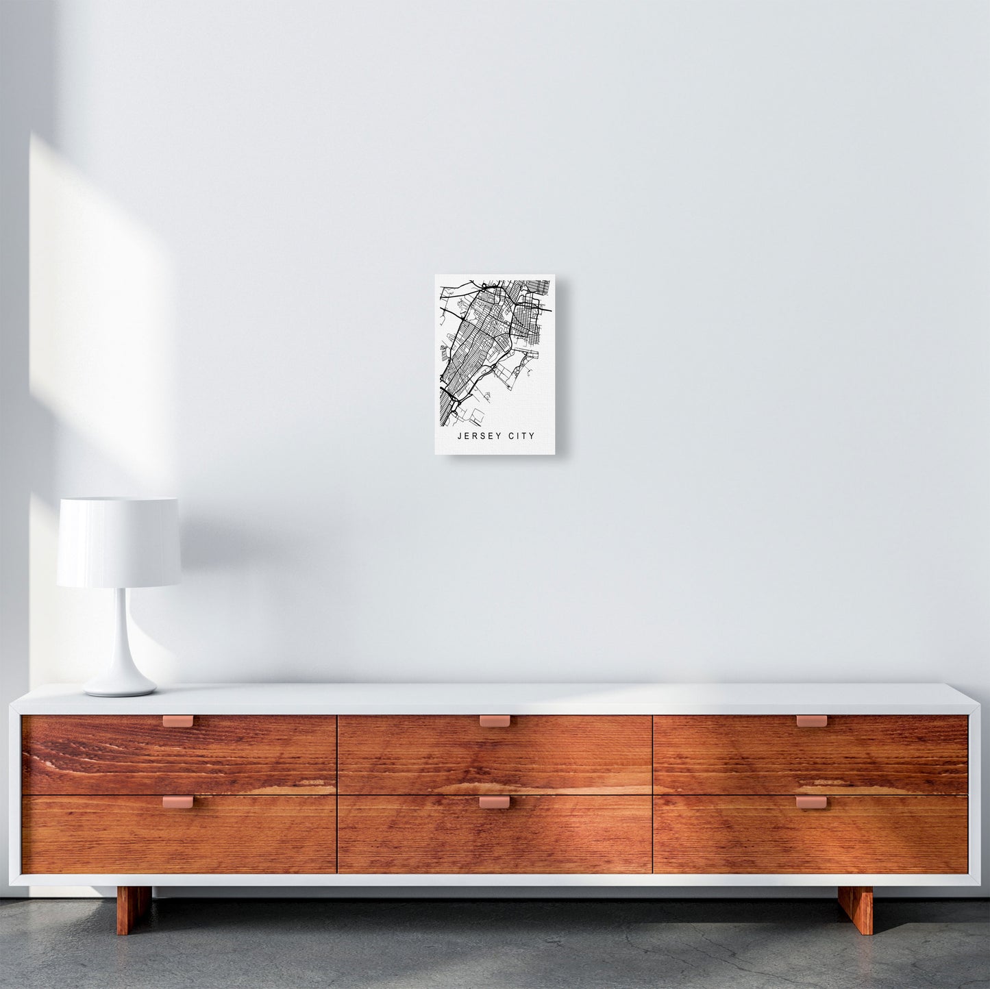 Jersey City Map Art Print by Pixy Paper A4 Canvas