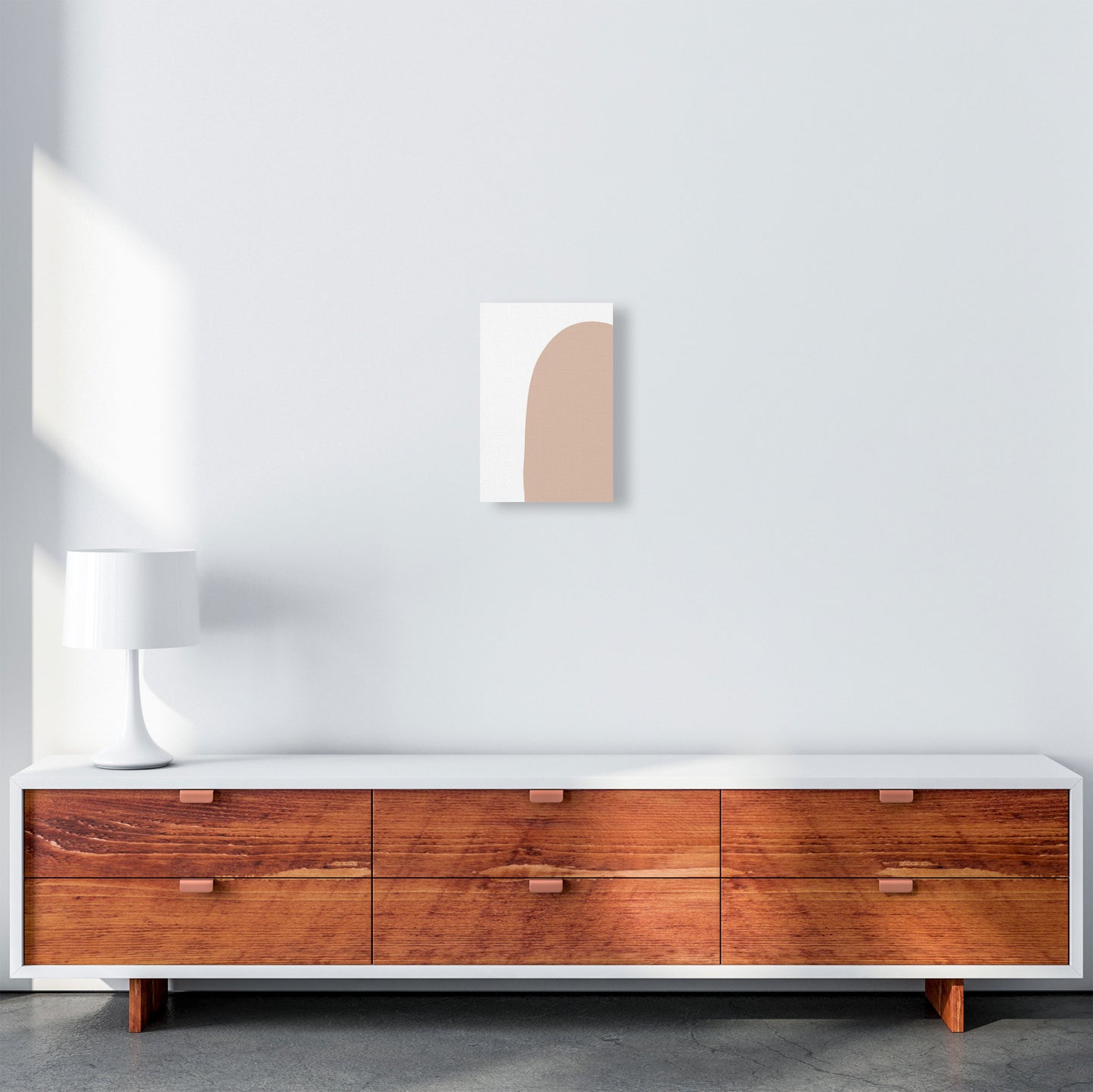 Inspired Pink Abstract Shape Art Print by Pixy Paper A4 Canvas