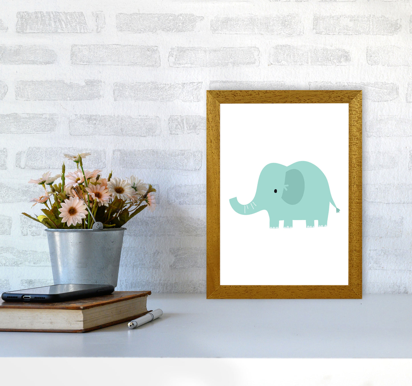 Children's Animals, Elephant Modern Print A4 Print Only