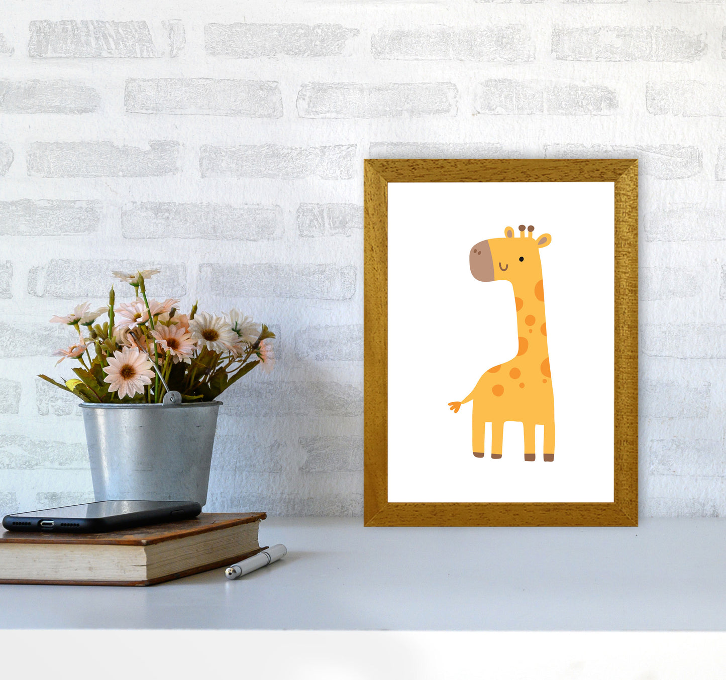 Children's Animals, Giraffe Modern Print A4 Print Only