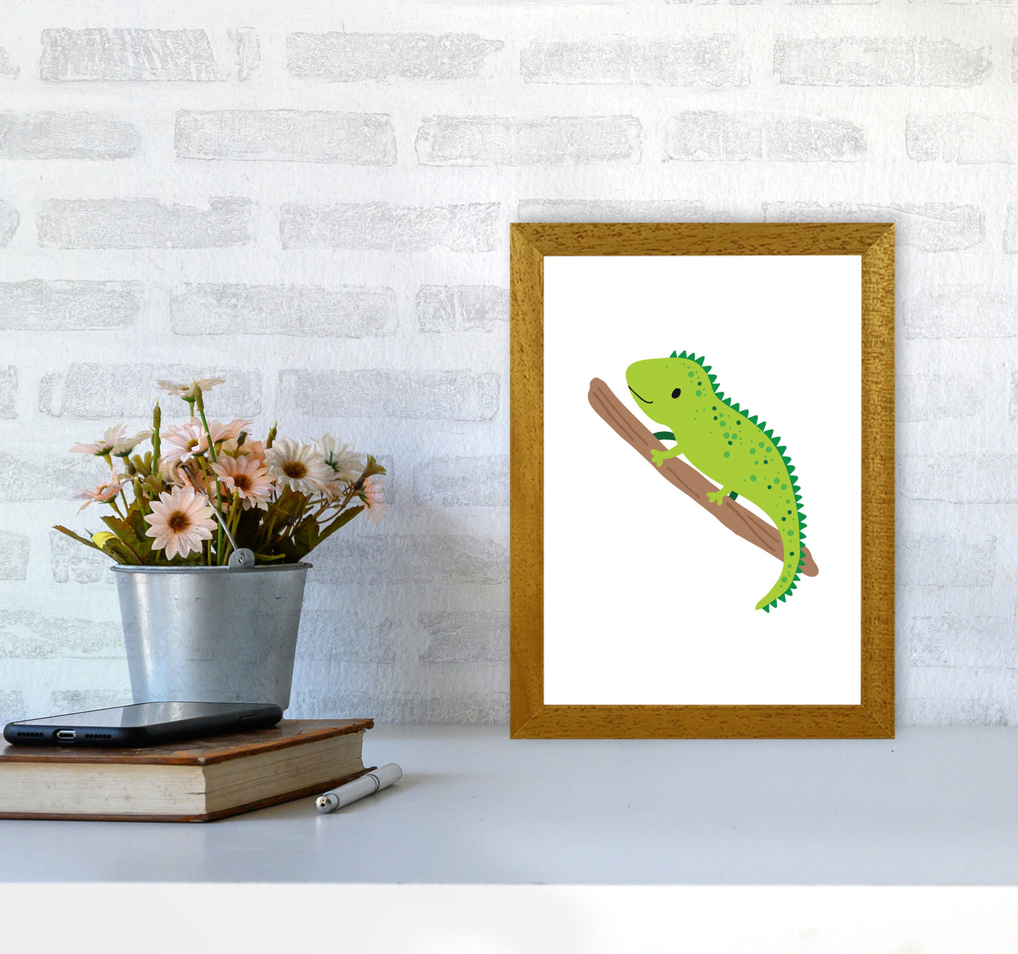 Children's Animals, Iguana Modern Print A4 Print Only