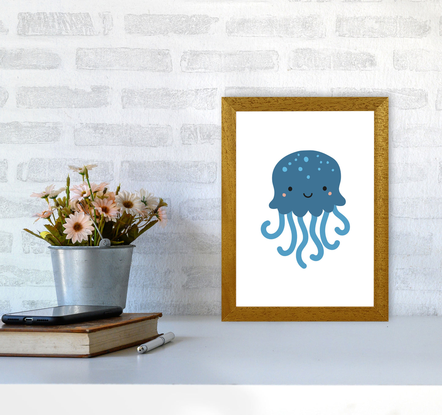 Children's Animals, Jellyfish Modern Print A4 Print Only
