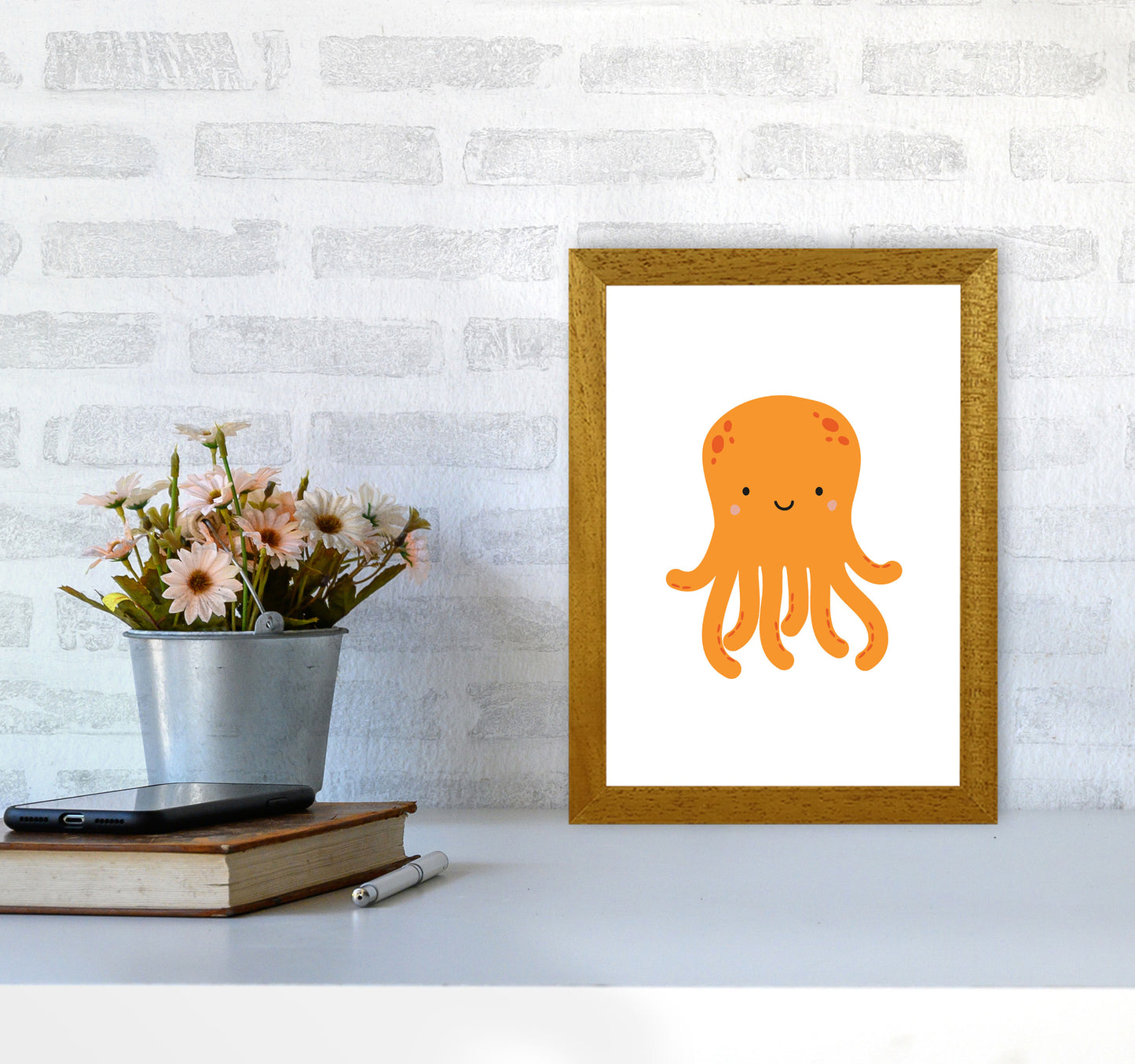 Children's Animals, Octopus Modern Print A4 Print Only