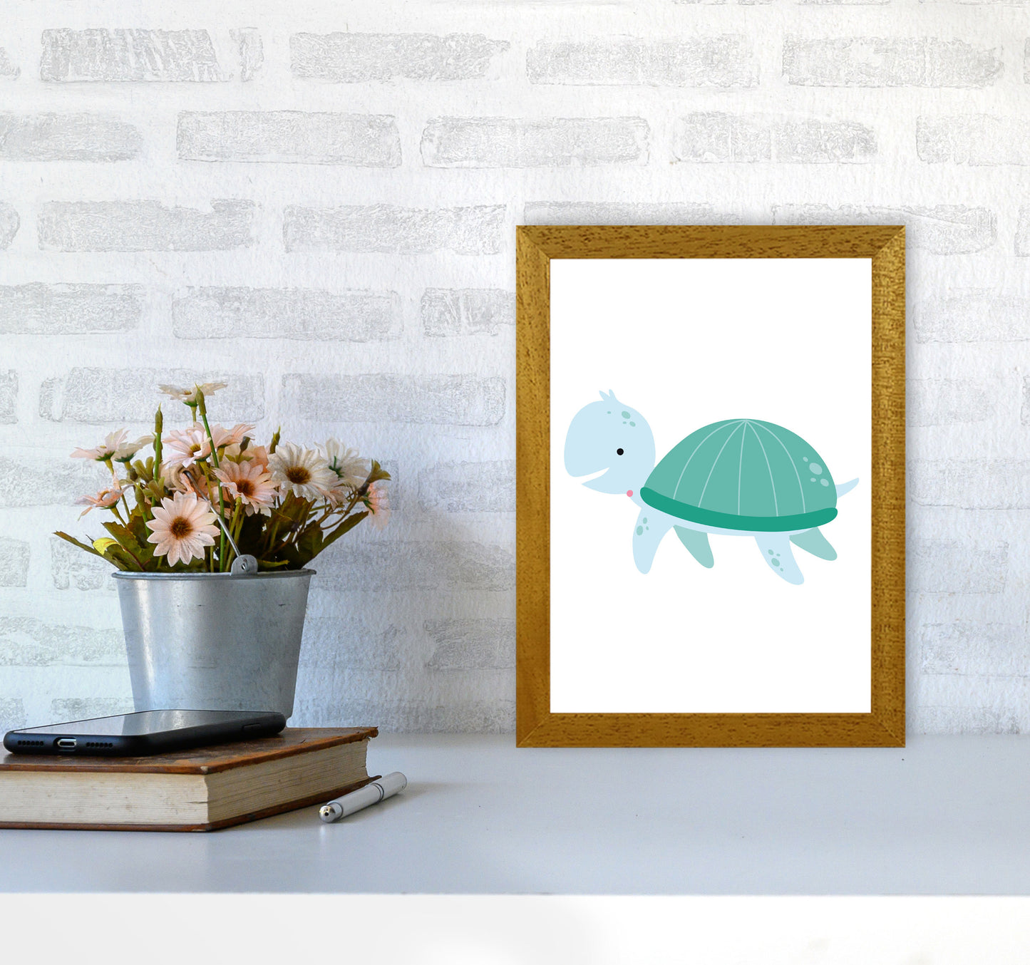 Children's Animals, Turtle Modern Print A4 Print Only