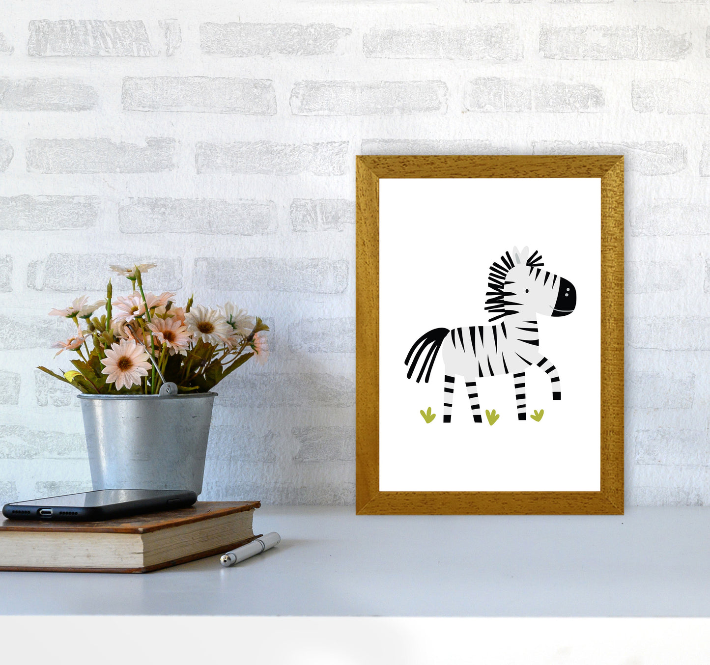 Children's Animals, Zebra Modern Print A4 Print Only