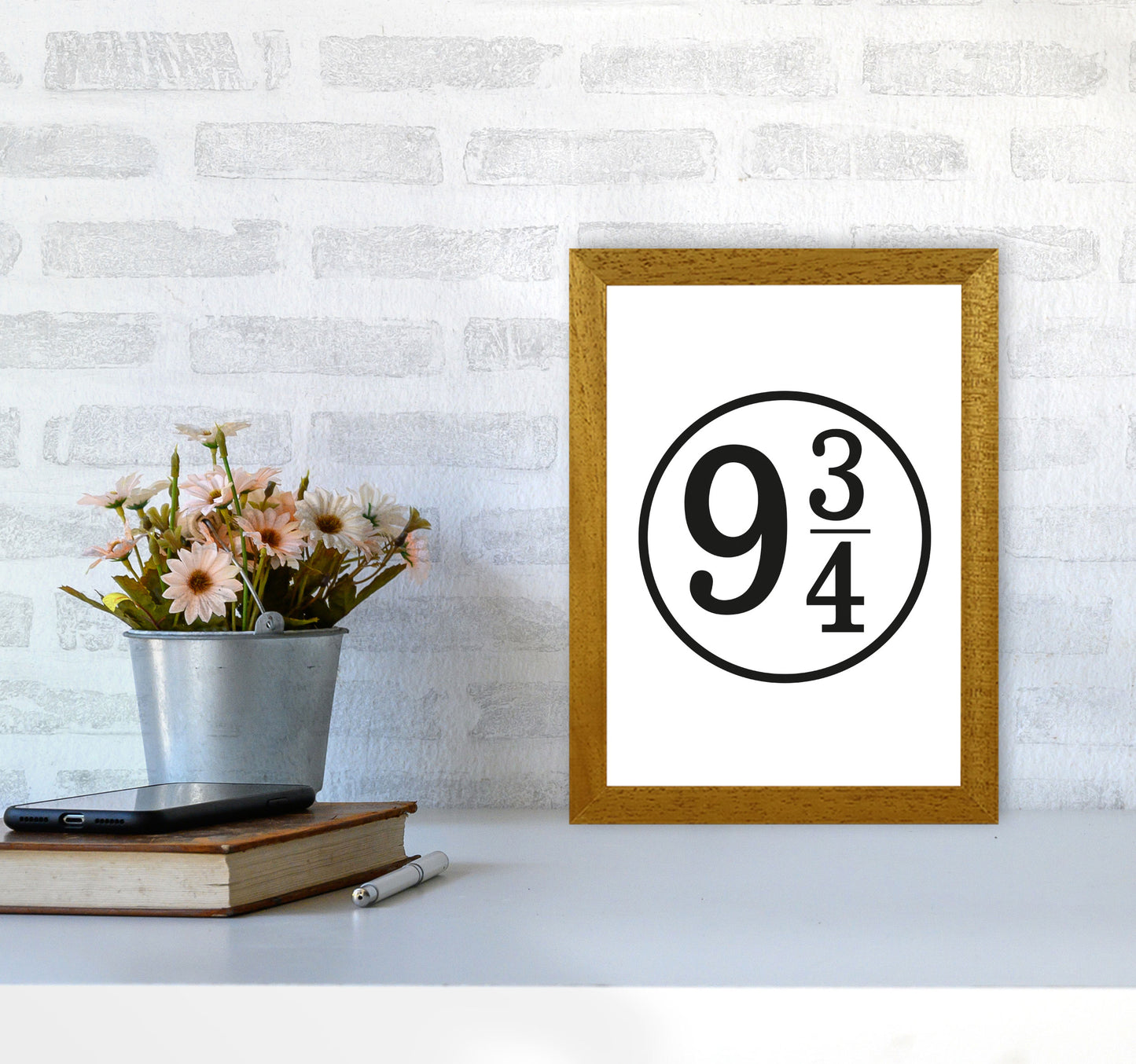 Platform 9 And 3/4 Framed Typography Wall Art Print A4 Print Only