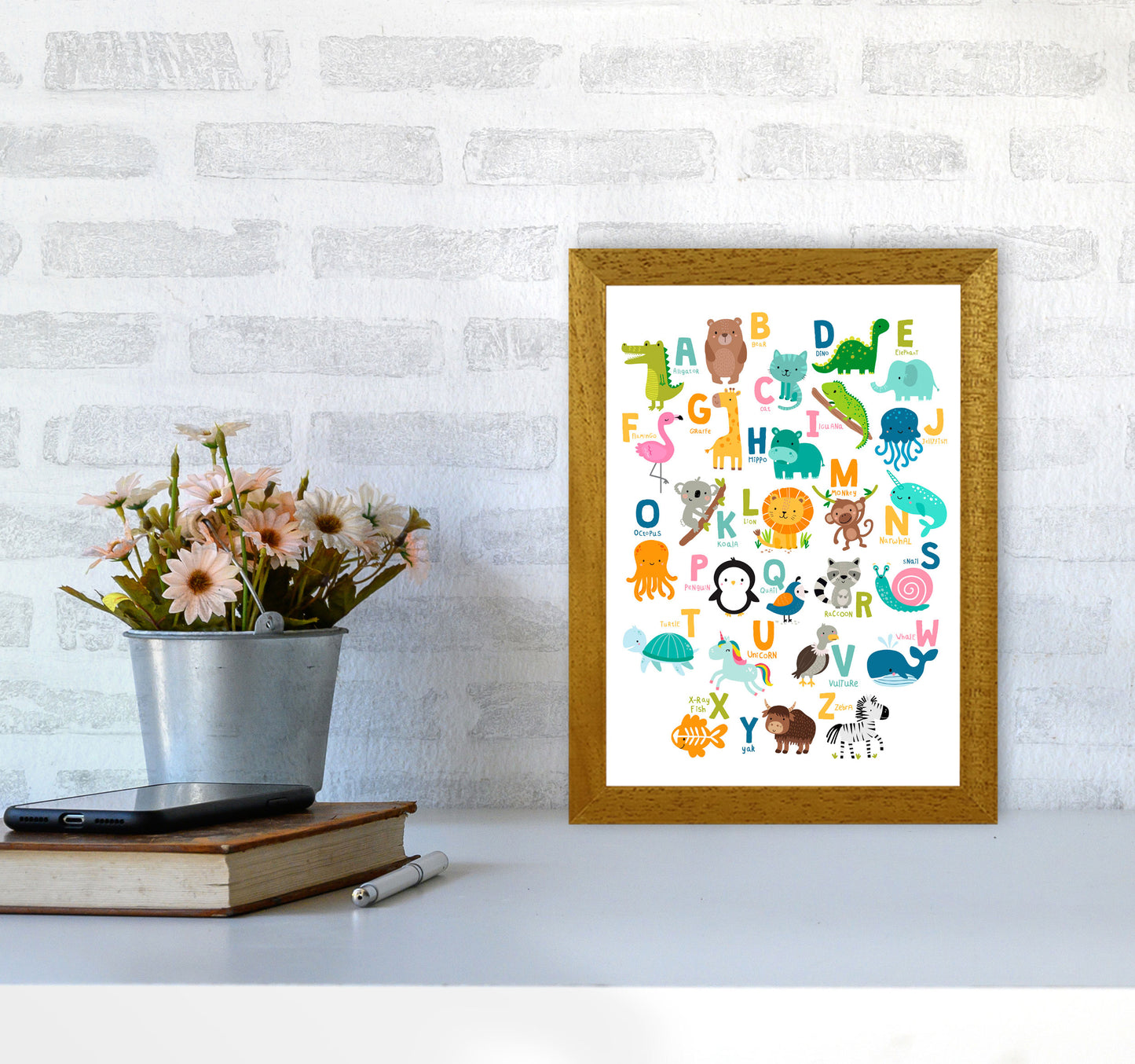 Animal Alphabet Modern Print A4 Print Only