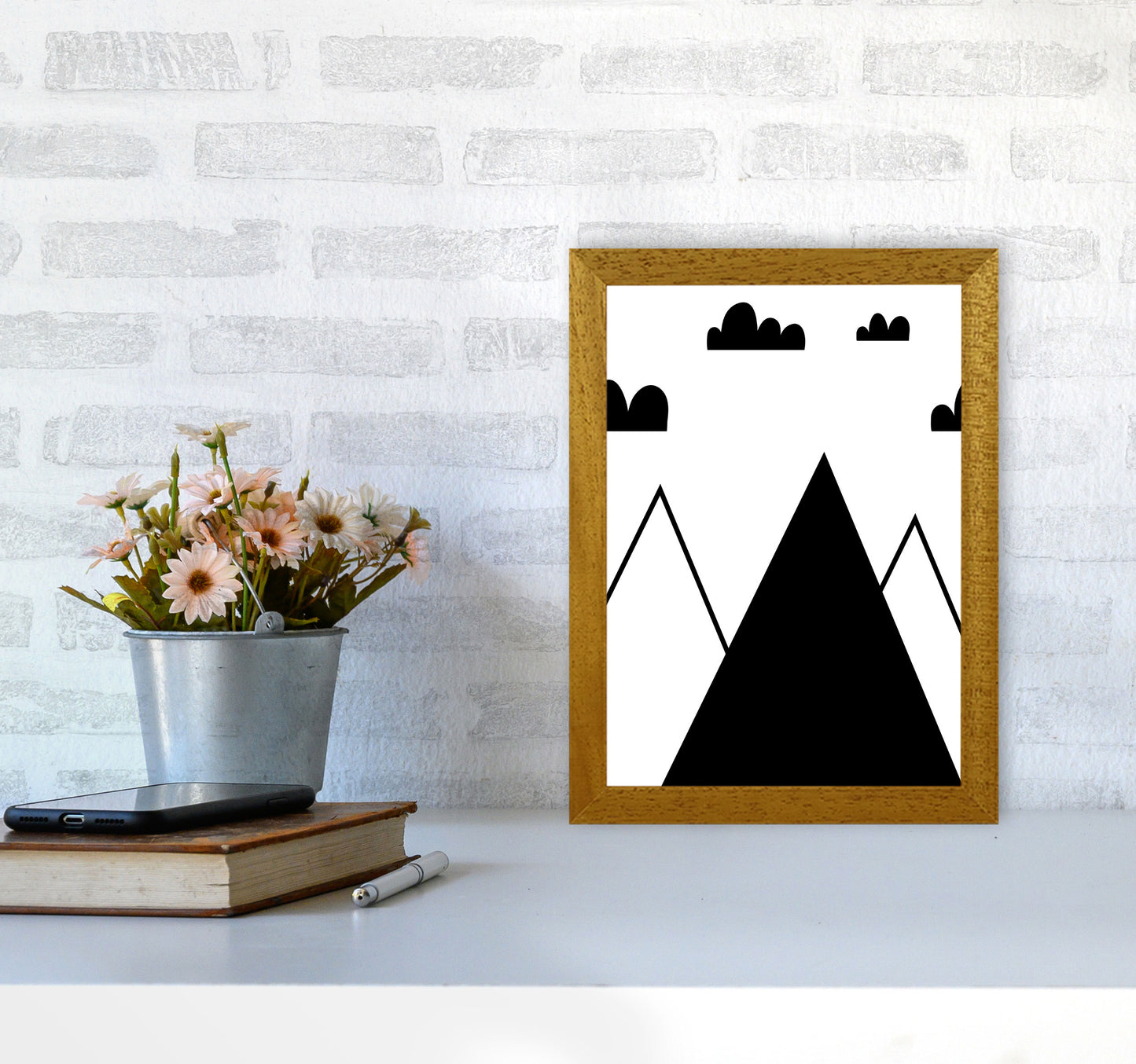 Scandi Mountains Modern Print A4 Print Only
