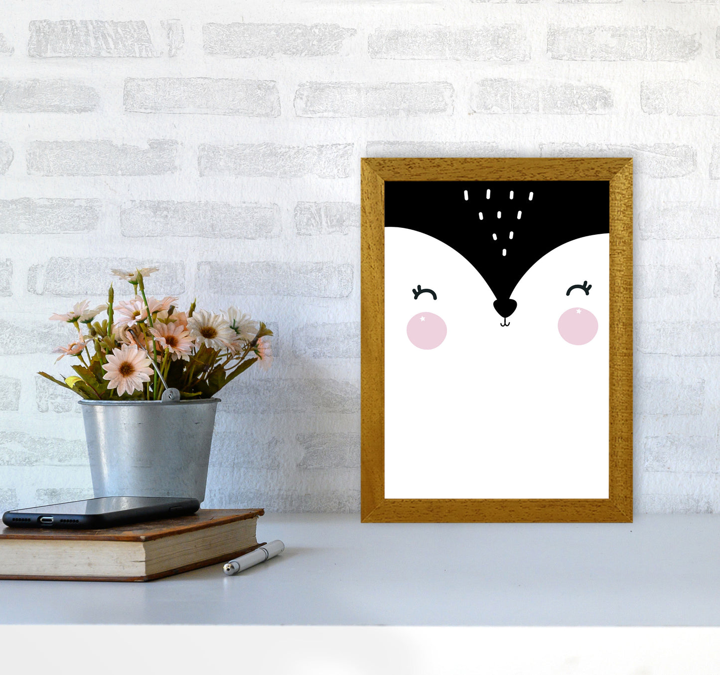 Penguin Face Scandi Modern Print A4 Print Only