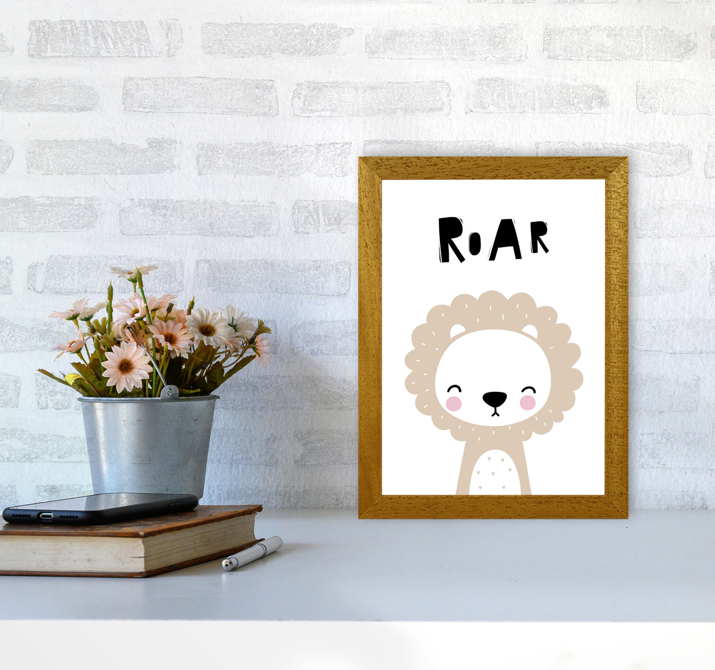 Lion Roar Modern Print Animal Art Print A4 Print Only