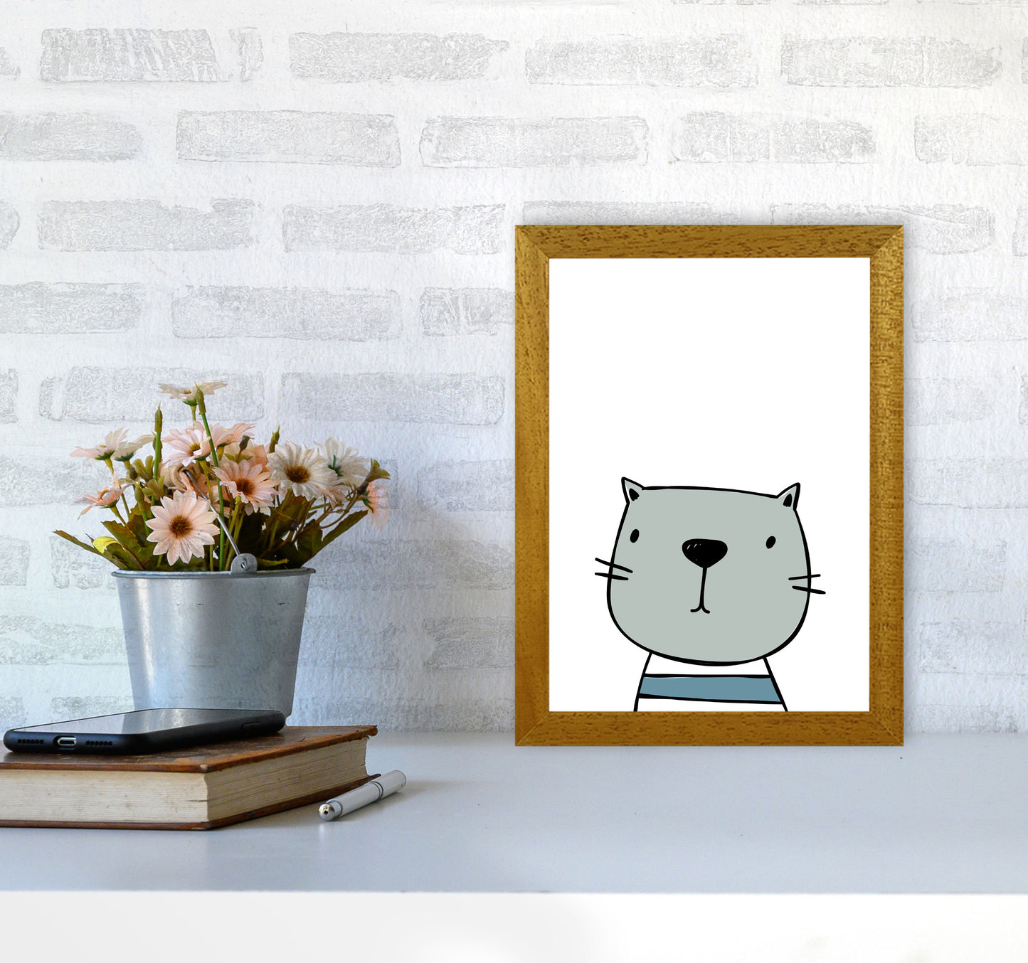 Cat Modern Print Animal Art Print A4 Print Only