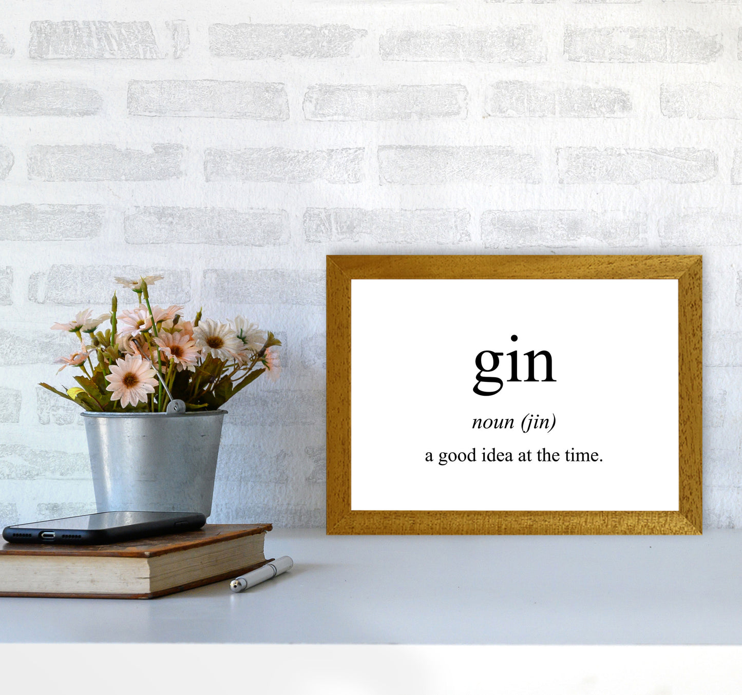 The Meaning Of Gin Modern Print, Framed Kitchen Wall Art A4 Print Only
