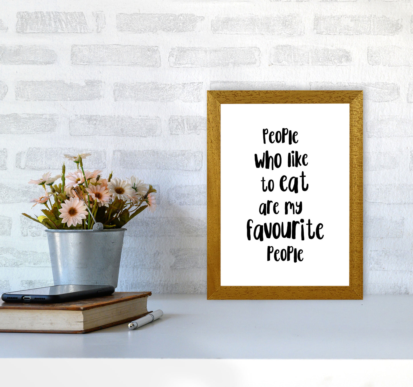 People Who Like To Eat Framed Typography Wall Art Print A4 Print Only