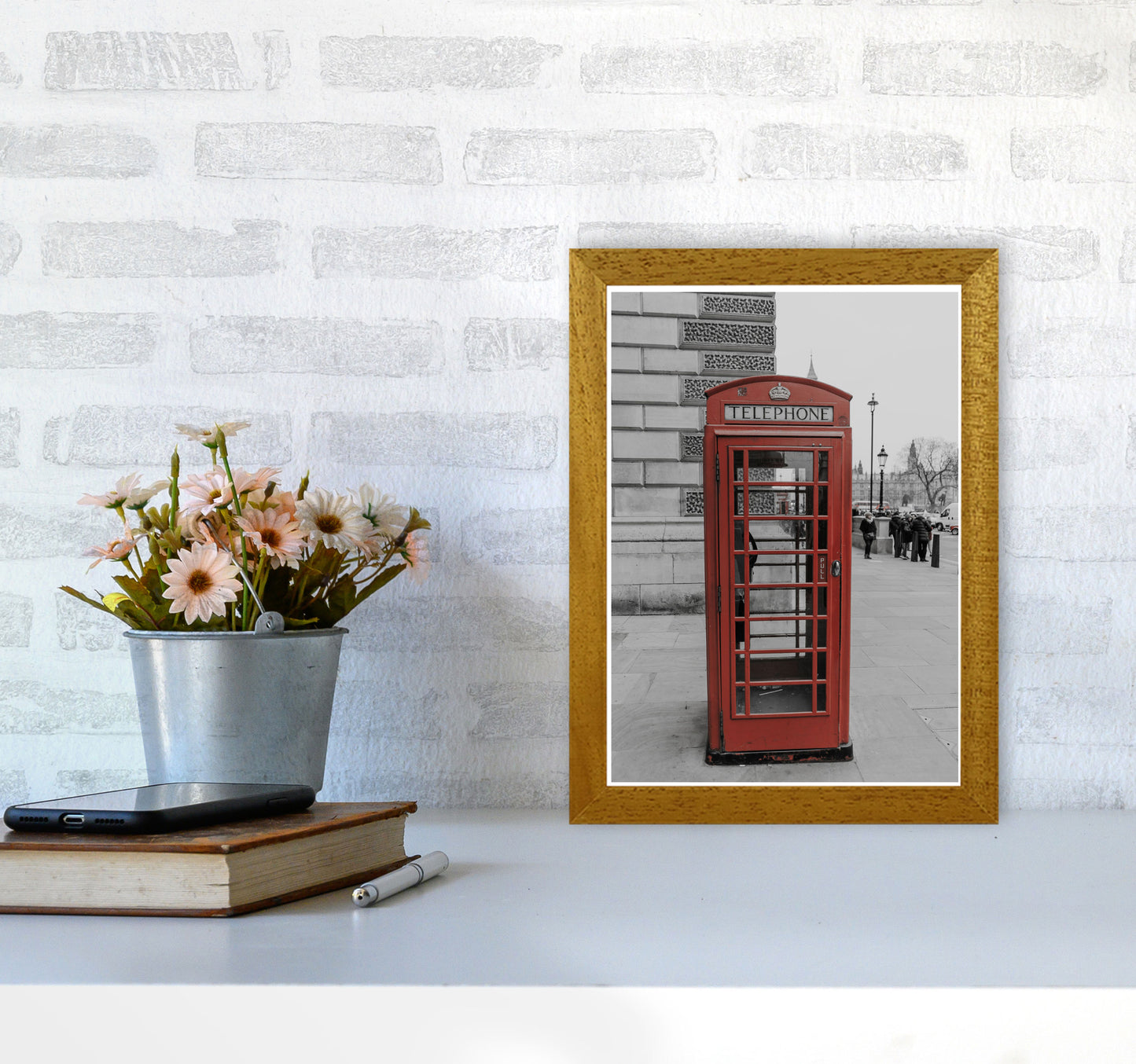 London Red Phonebox Modern Print A4 Print Only