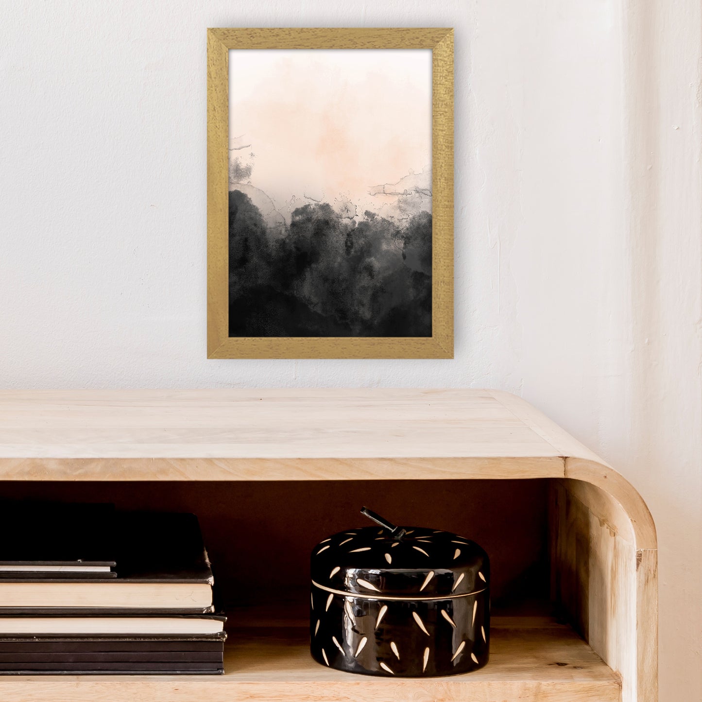 Nude And Black Watercolour 3 Art Print by Pixy Paper A4 Print Only