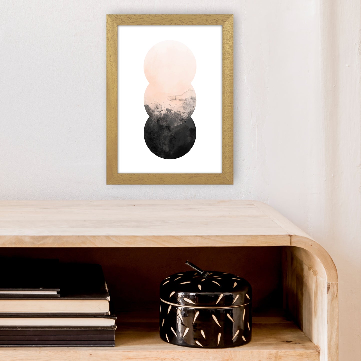 Nude And Black Watercolour 5 Art Print by Pixy Paper A4 Print Only