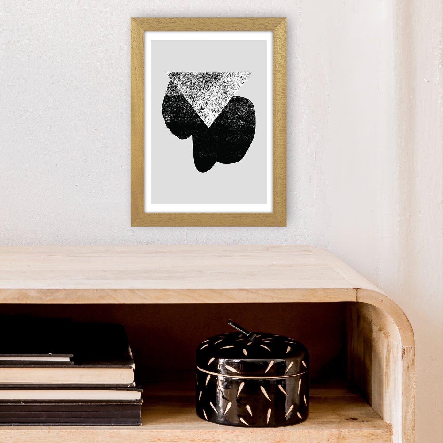 Graffiti Black And Grey Triangle Art Print by Pixy Paper A4 Print Only