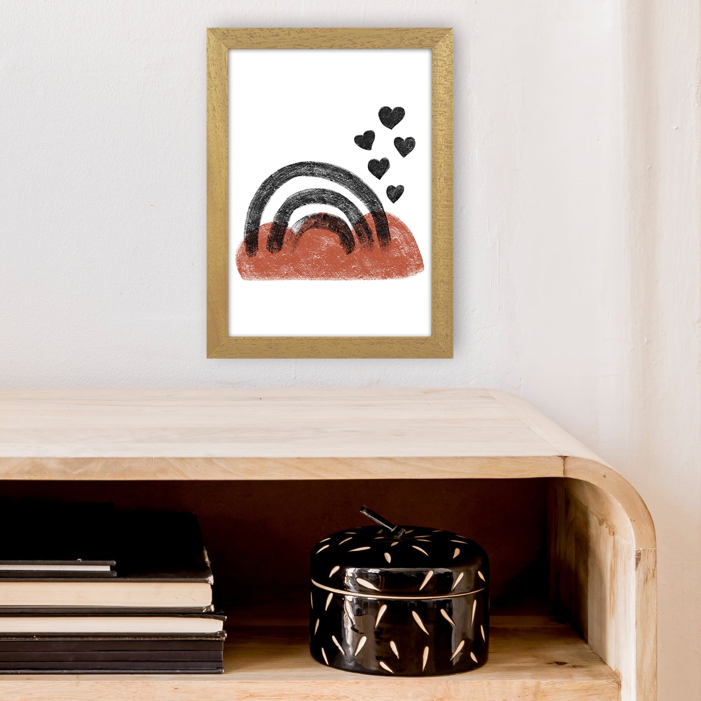 Dalia Chalk Black Rainbow Art Print by Pixy Paper A4 Print Only