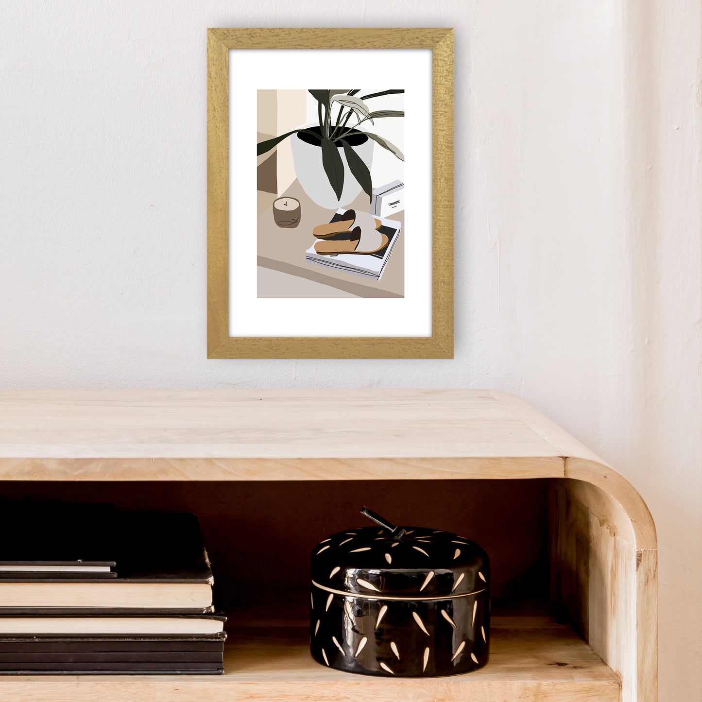 Mica Shoes And Plant N9 Art Print by Pixy Paper A4 Print Only