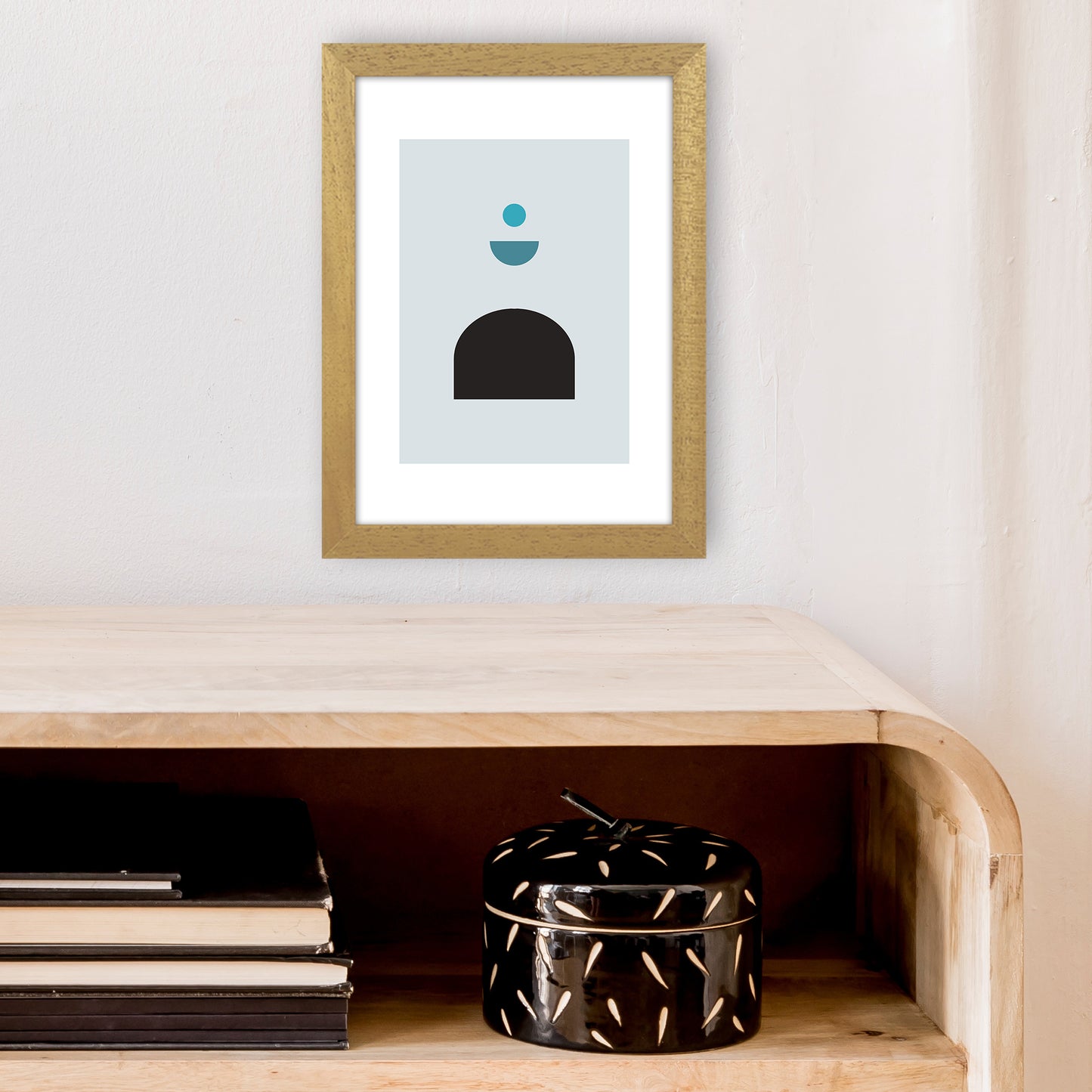 Mita Teal Abstract N12 Art Print by Pixy Paper A4 Print Only