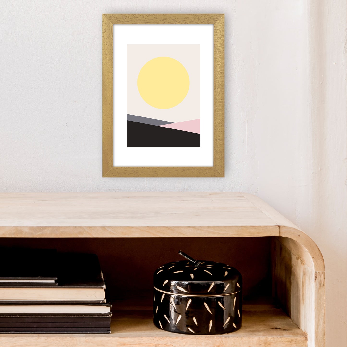 Mila Pink Big Sun N7 Art Print by Pixy Paper A4 Print Only