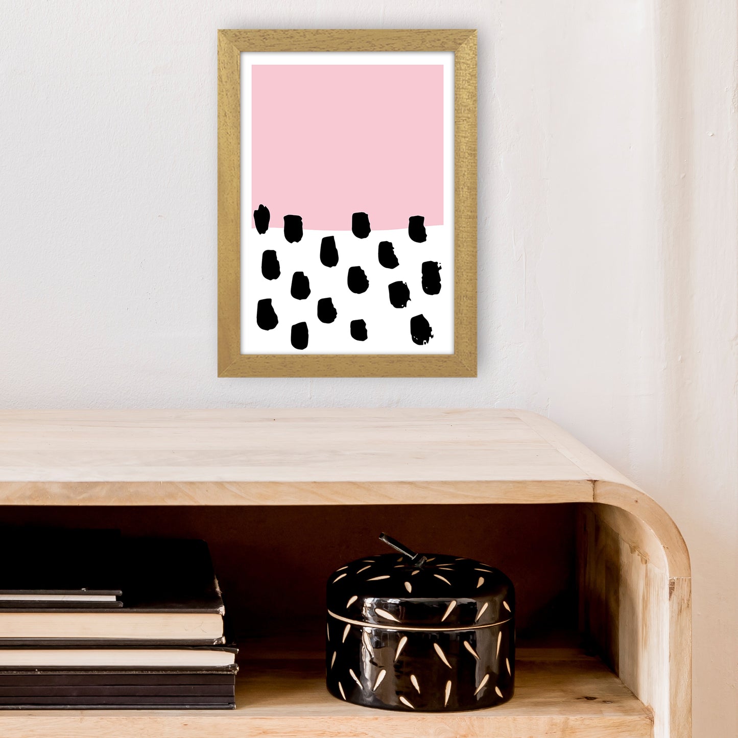 Pink Polka Neon Funk Art Print by Pixy Paper A4 Print Only