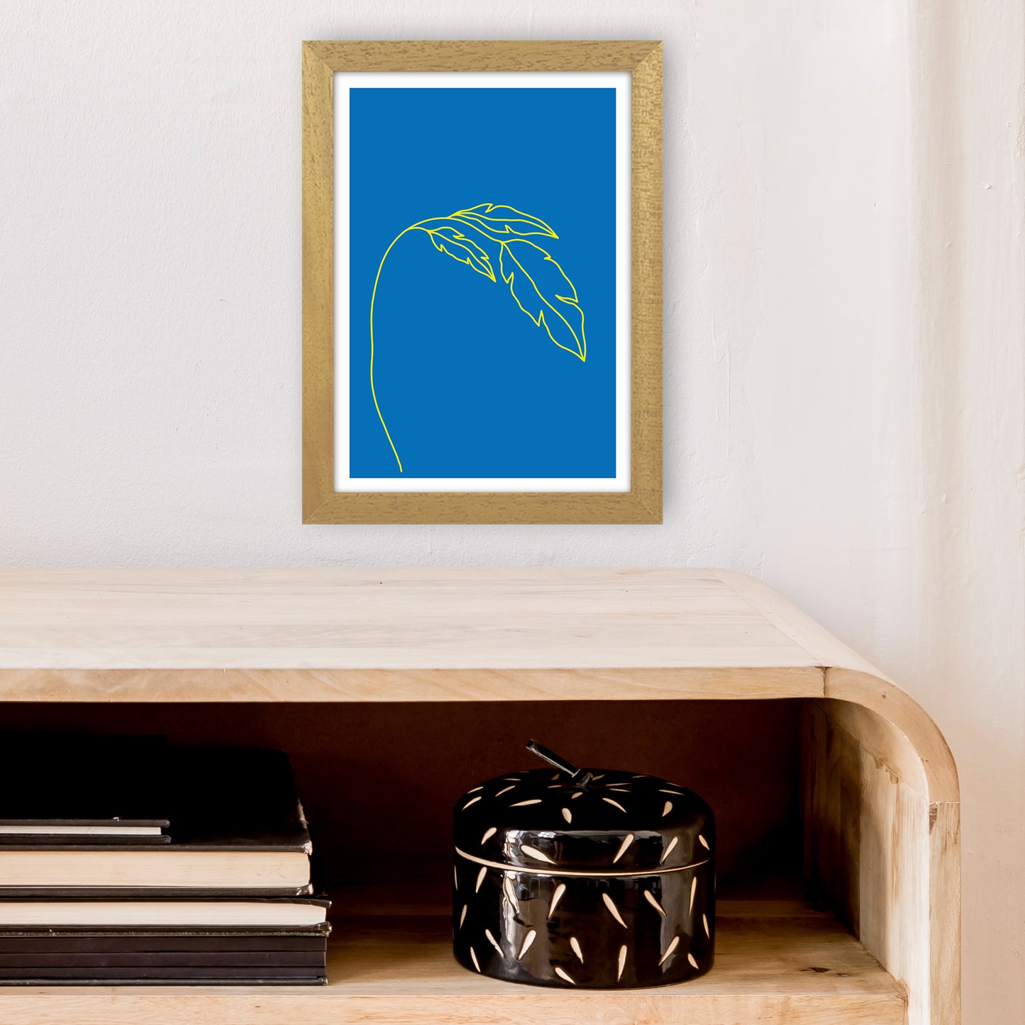 Plant Blue Neon Funk Art Print by Pixy Paper A4 Print Only