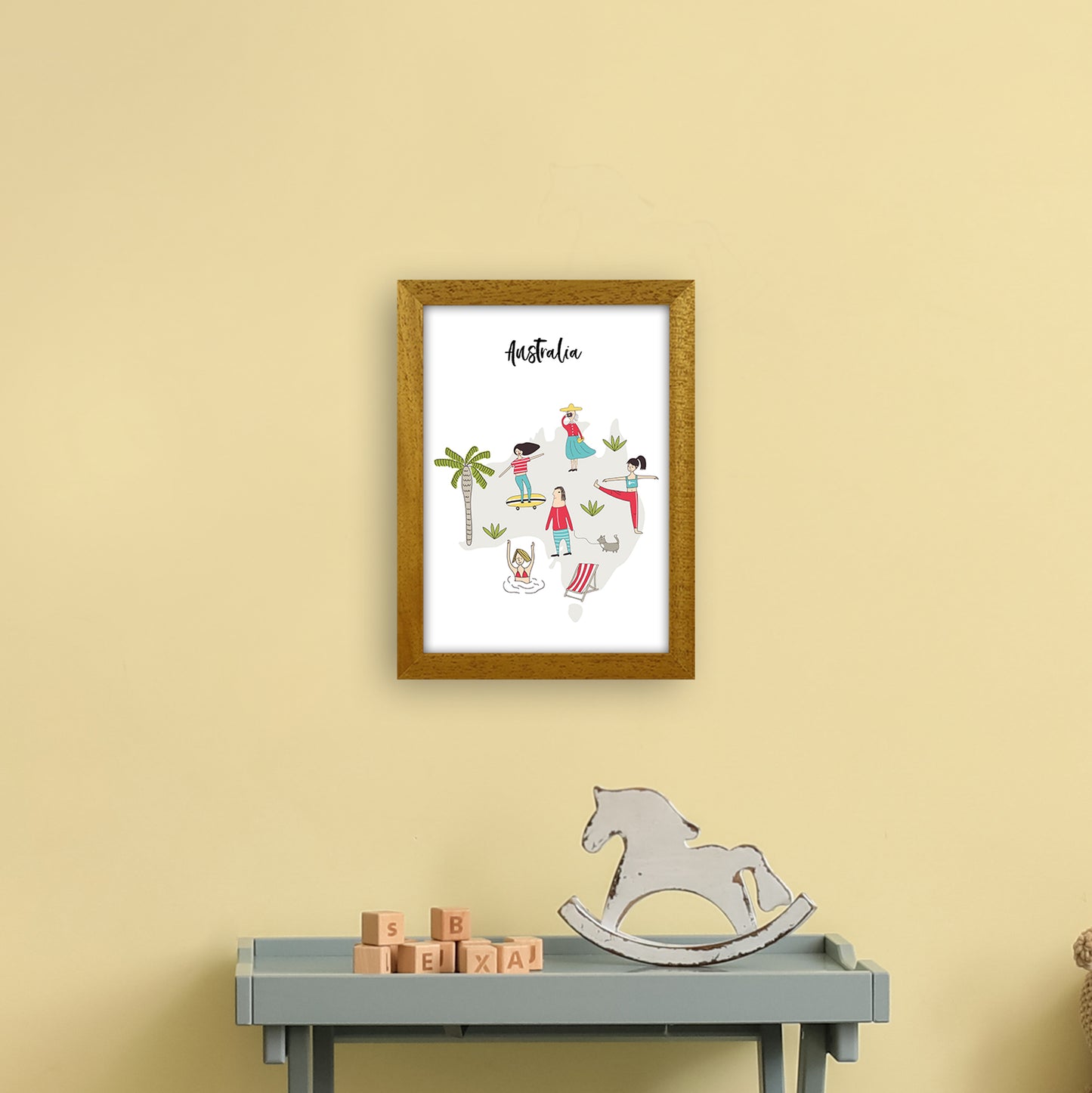 Australia Map Art Print by Pixy Paper A4 Print Only