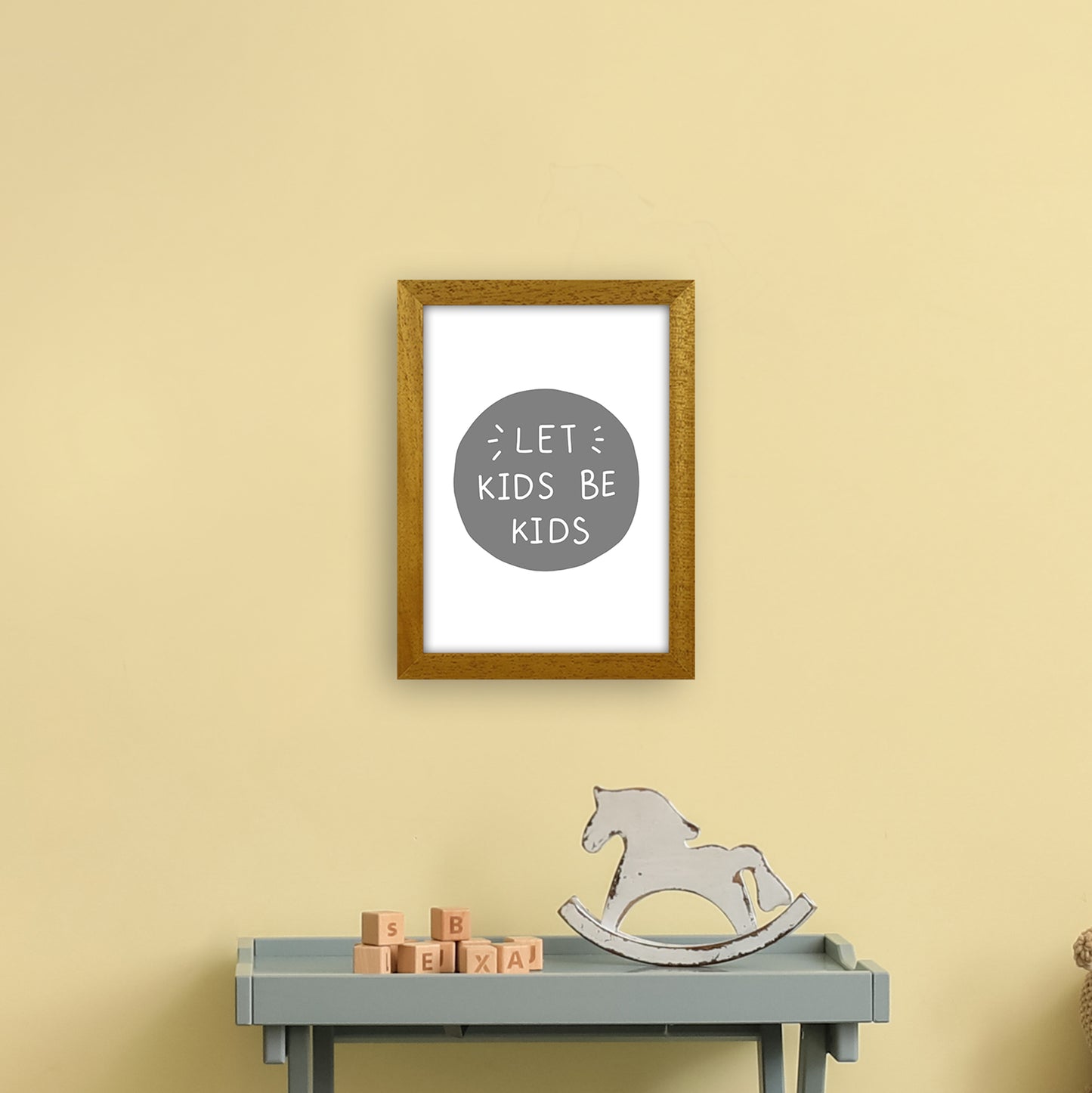 Let Kids Be Kids Super Scandi Grey Art Print by Pixy Paper A4 Print Only