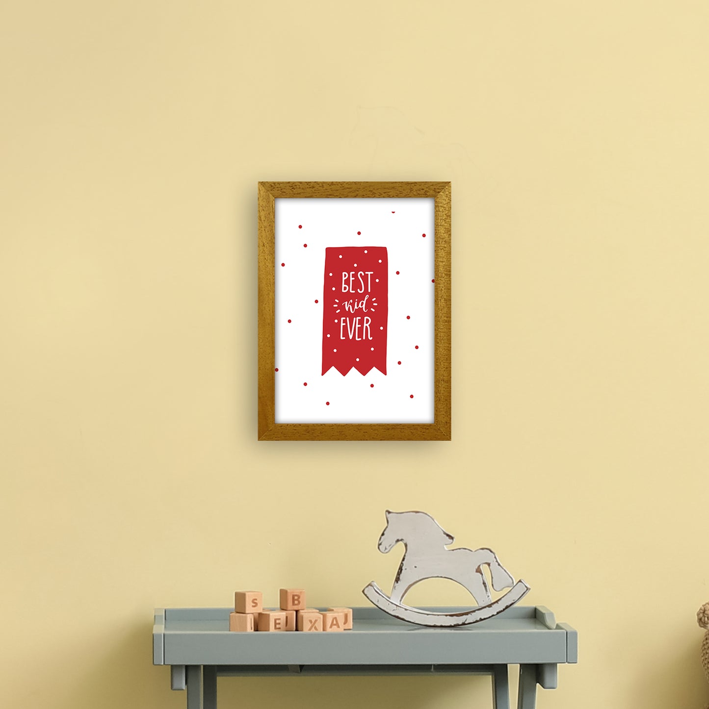Best Kid Ever Red Super Scandi Art Print by Pixy Paper A4 Print Only