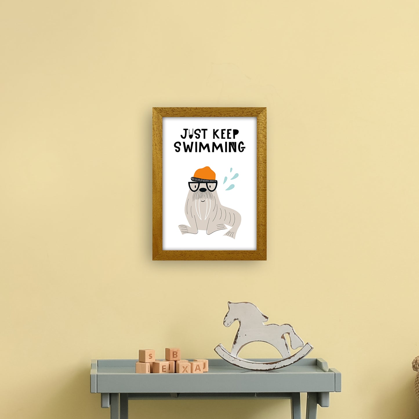 Just Keep Swimming Animal Pop Art Print by Pixy Paper A4 Print Only