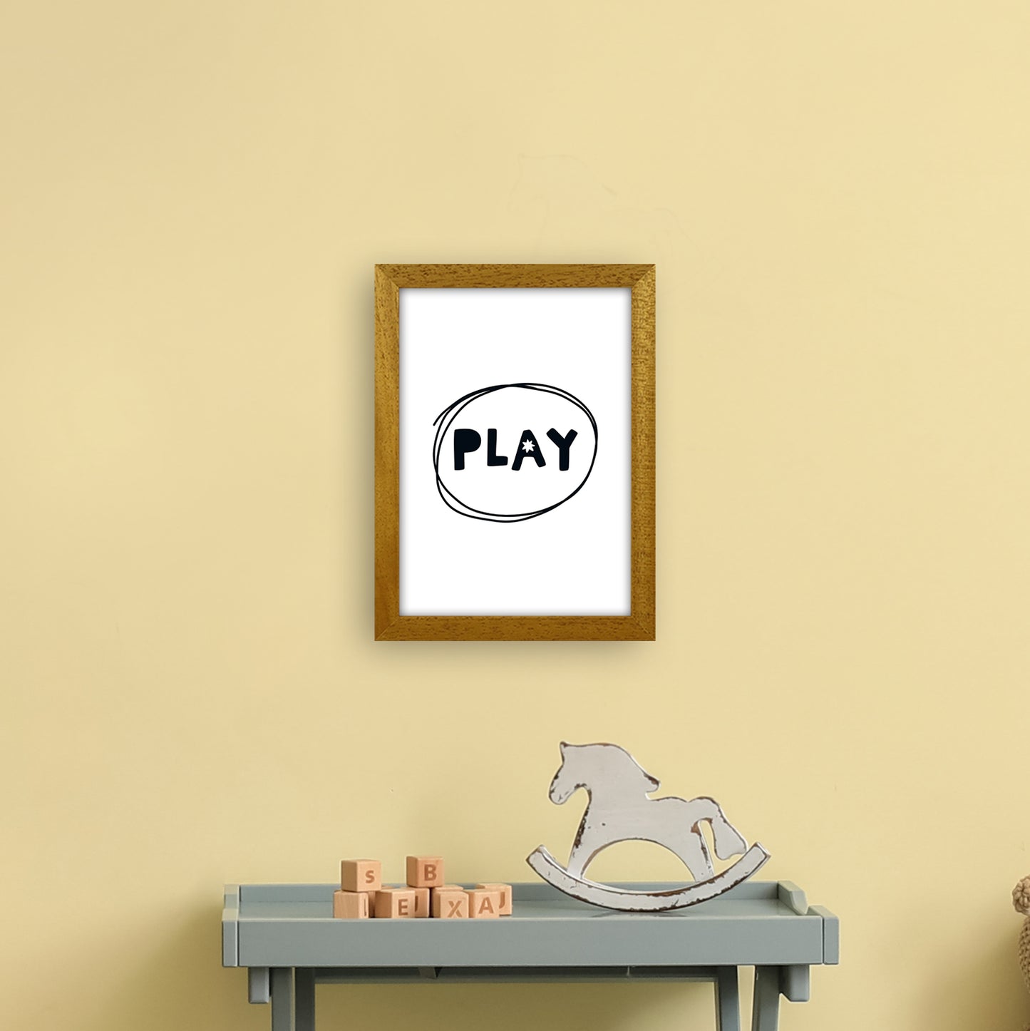 Play Super Scandi Black Art Print by Pixy Paper A4 Print Only