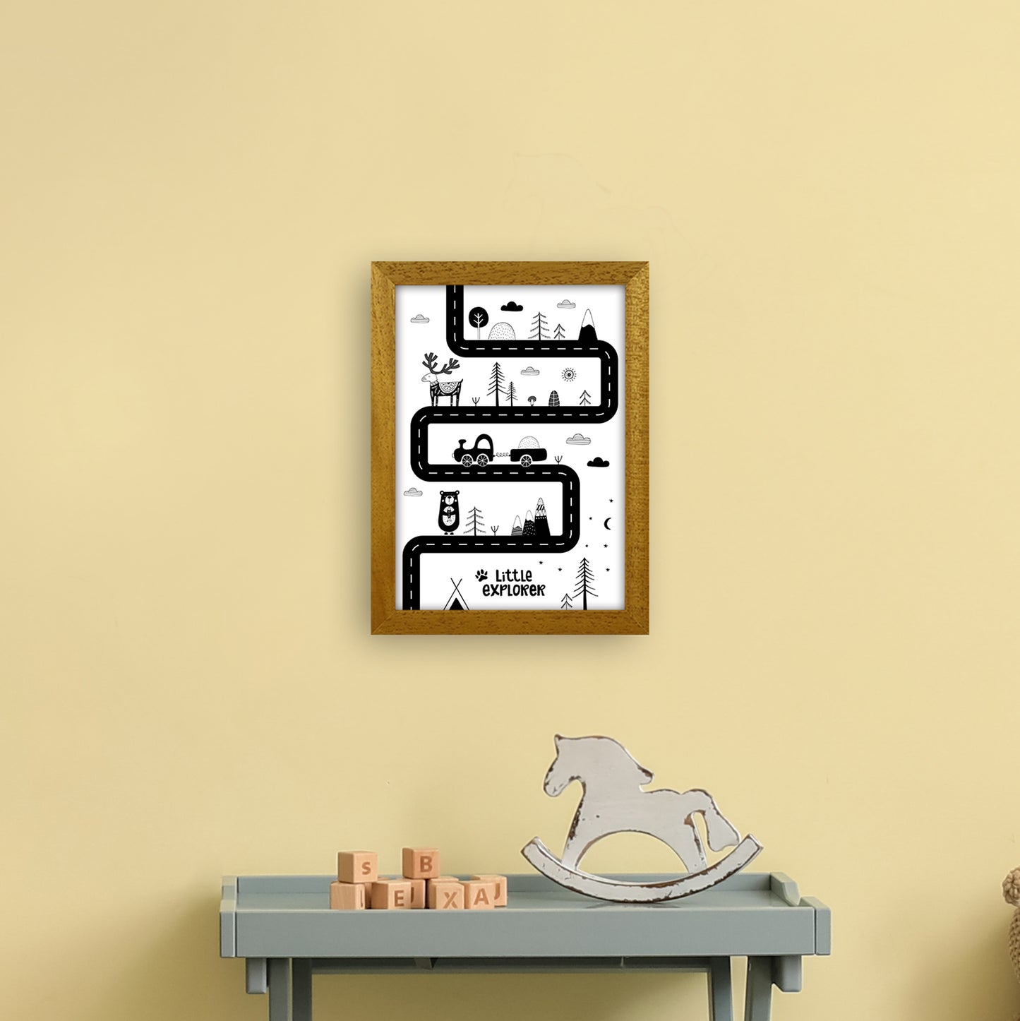 Little Explorer Track Art Print by Pixy Paper A4 Print Only