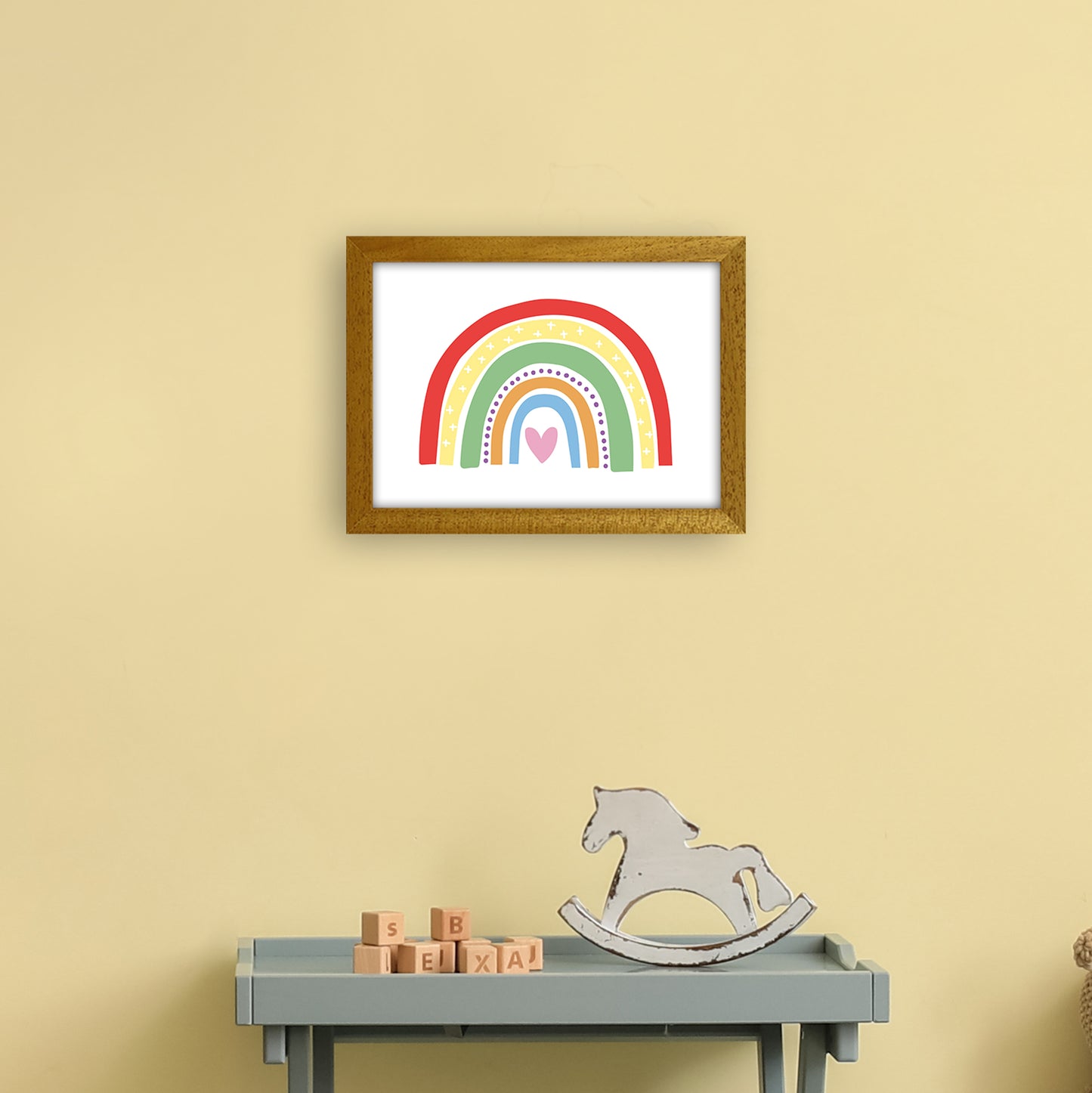 Rainbow With Heart Art Print by Pixy Paper A4 Print Only