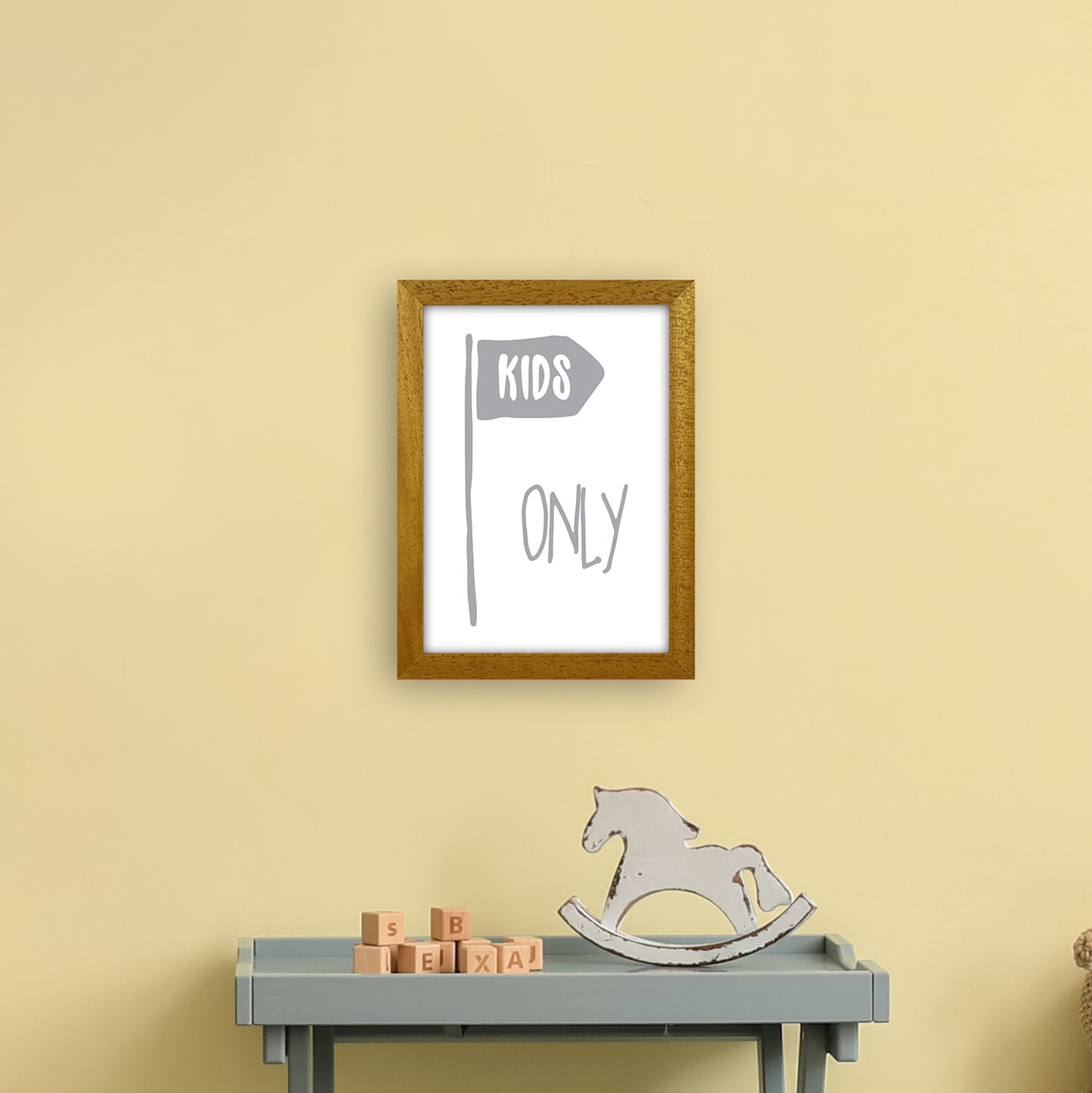 Kids Only Grey Art Print by Pixy Paper A4 Print Only