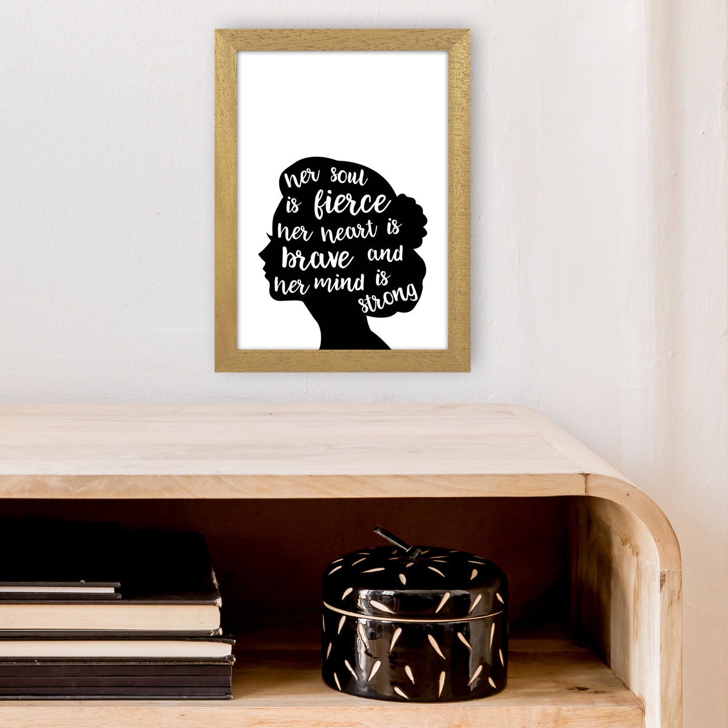 Her Soul Is Fierce White Art Print by Pixy Paper A4 Print Only