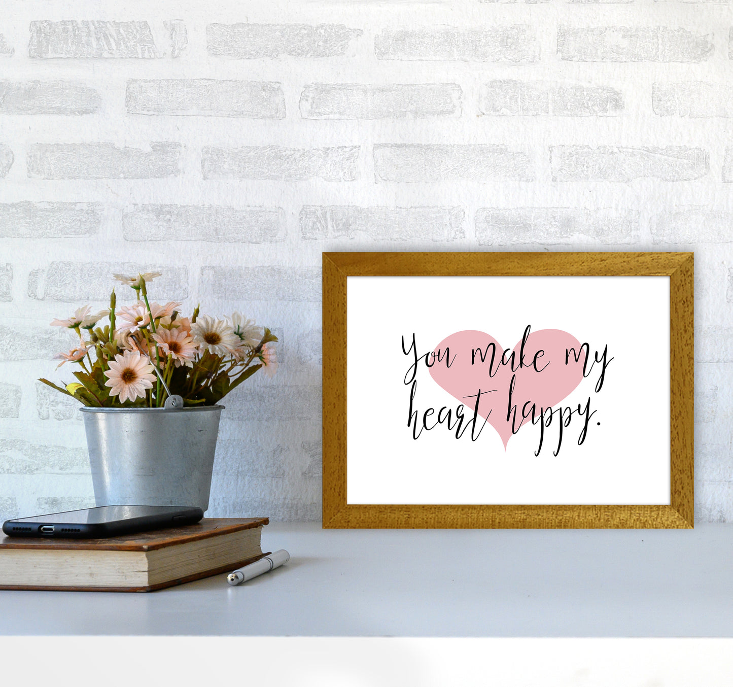 You Make My Heart Happy Art Print by Pixy Paper A4 Print Only