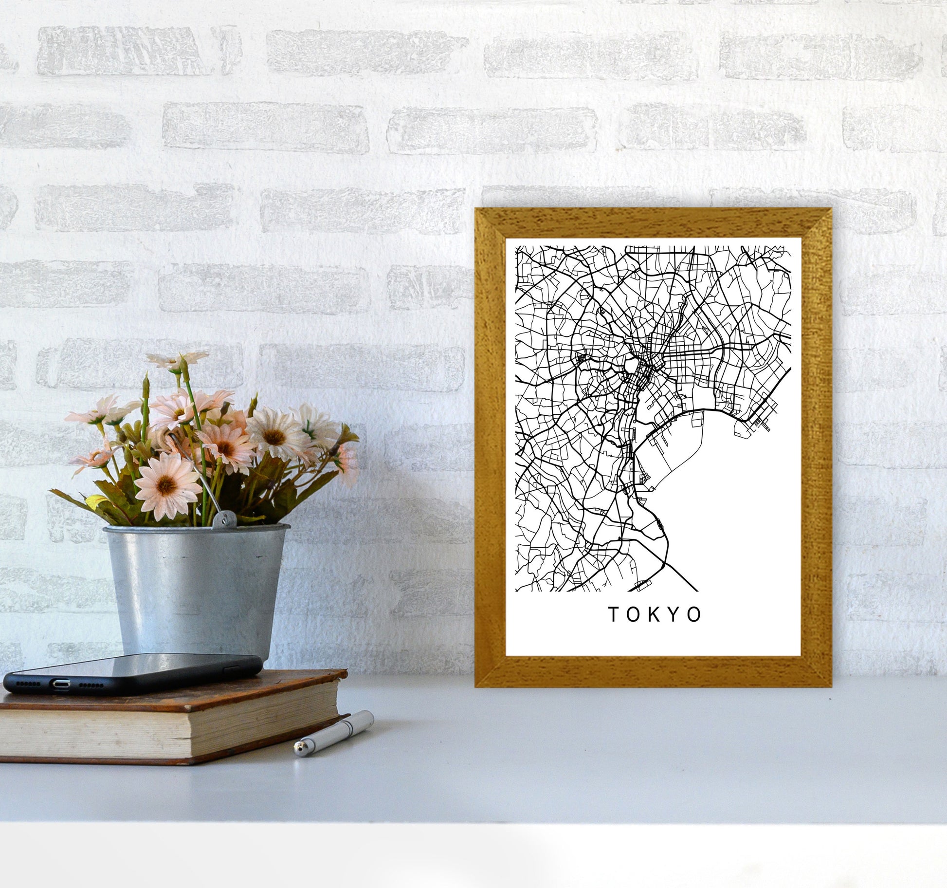 Tokyo Map Art Print by Pixy Paper A4 Print Only