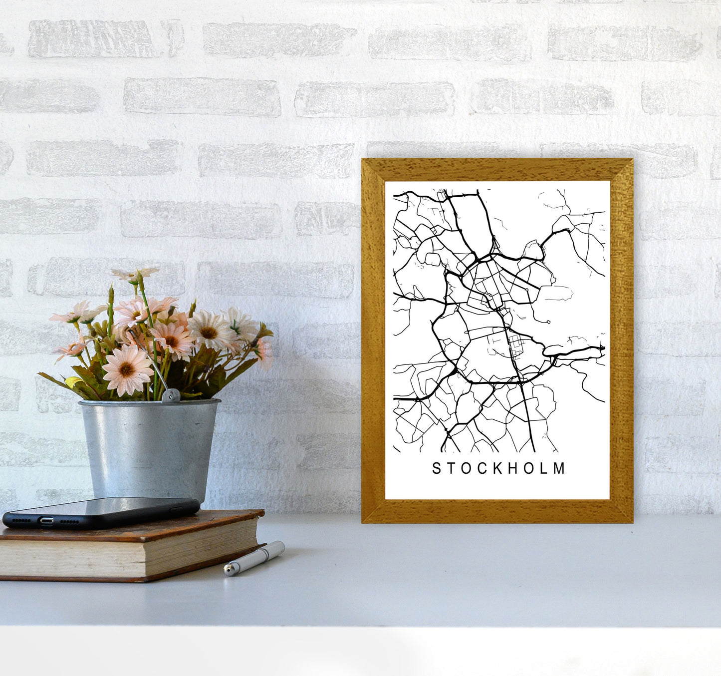 Stockholm Map Art Print by Pixy Paper A4 Print Only