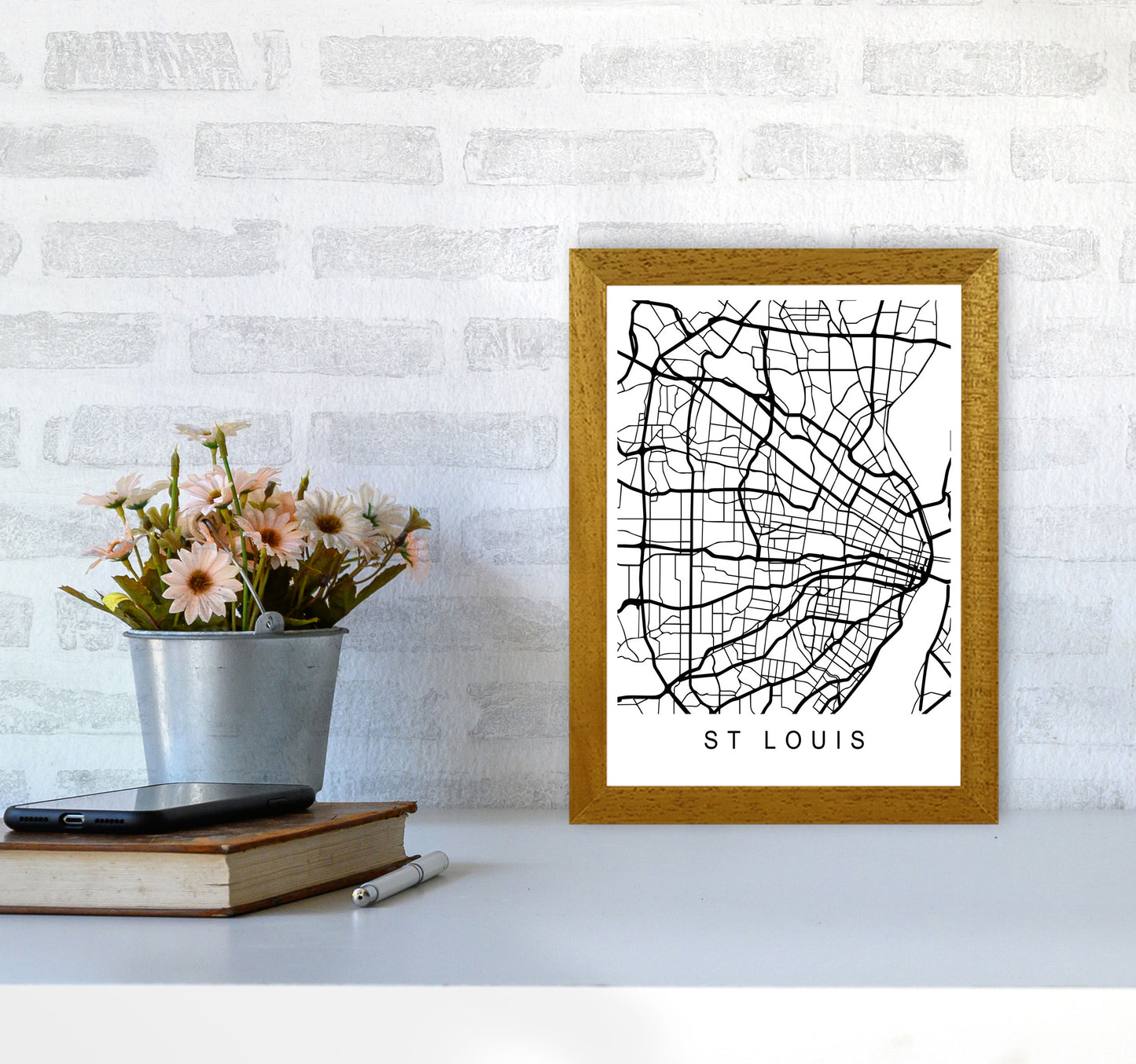 St Louis Map Art Print by Pixy Paper A4 Print Only
