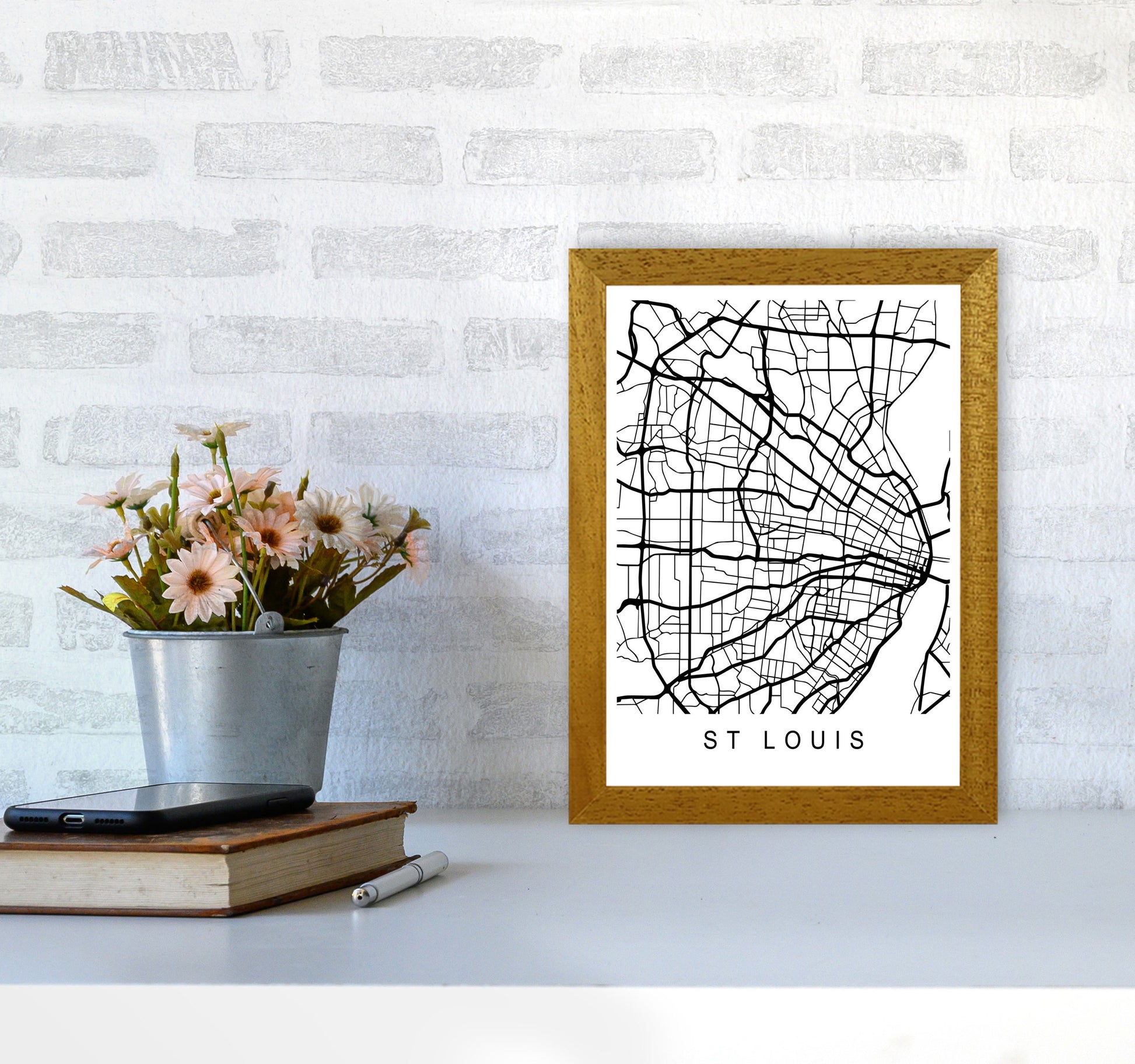 St Louis Map Art Print by Pixy Paper A4 Print Only