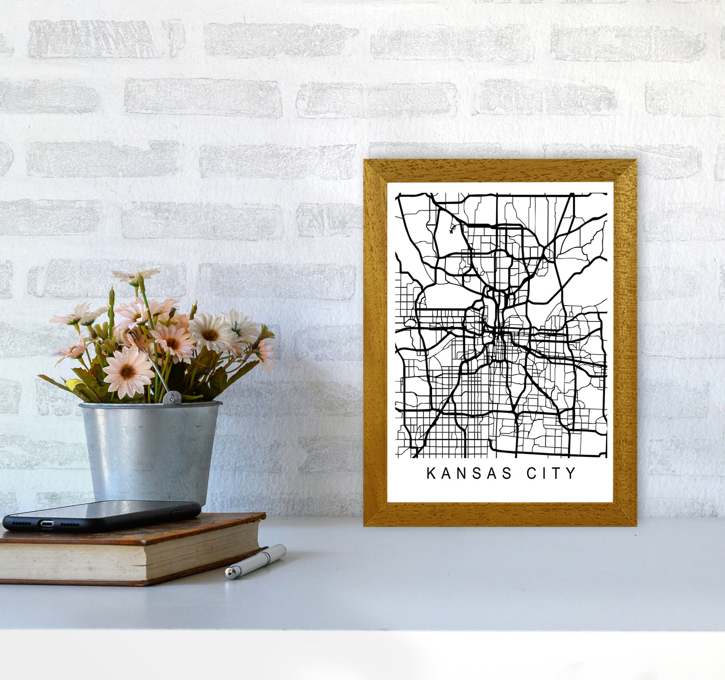 Kansas City Map Art Print by Pixy Paper A4 Print Only