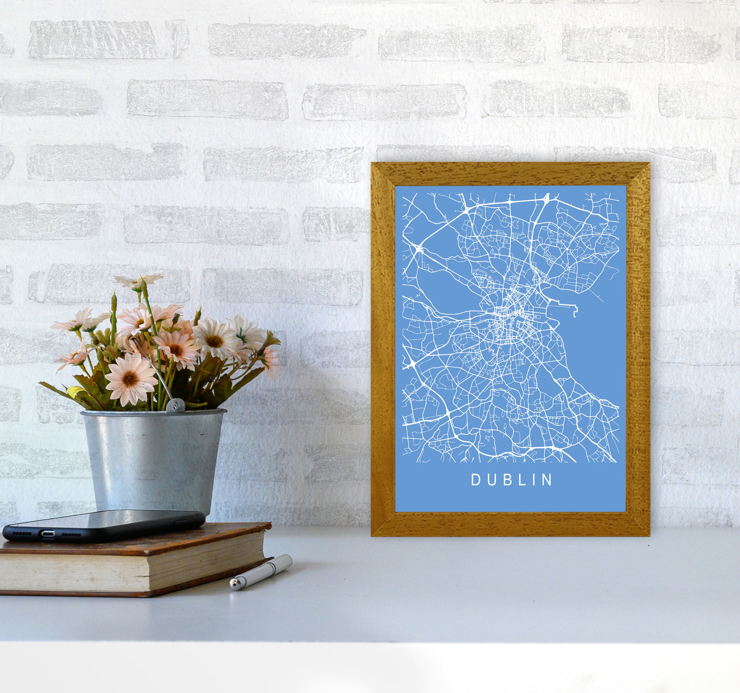 Dublin Map Blueprint Art Print by Pixy Paper A4 Print Only